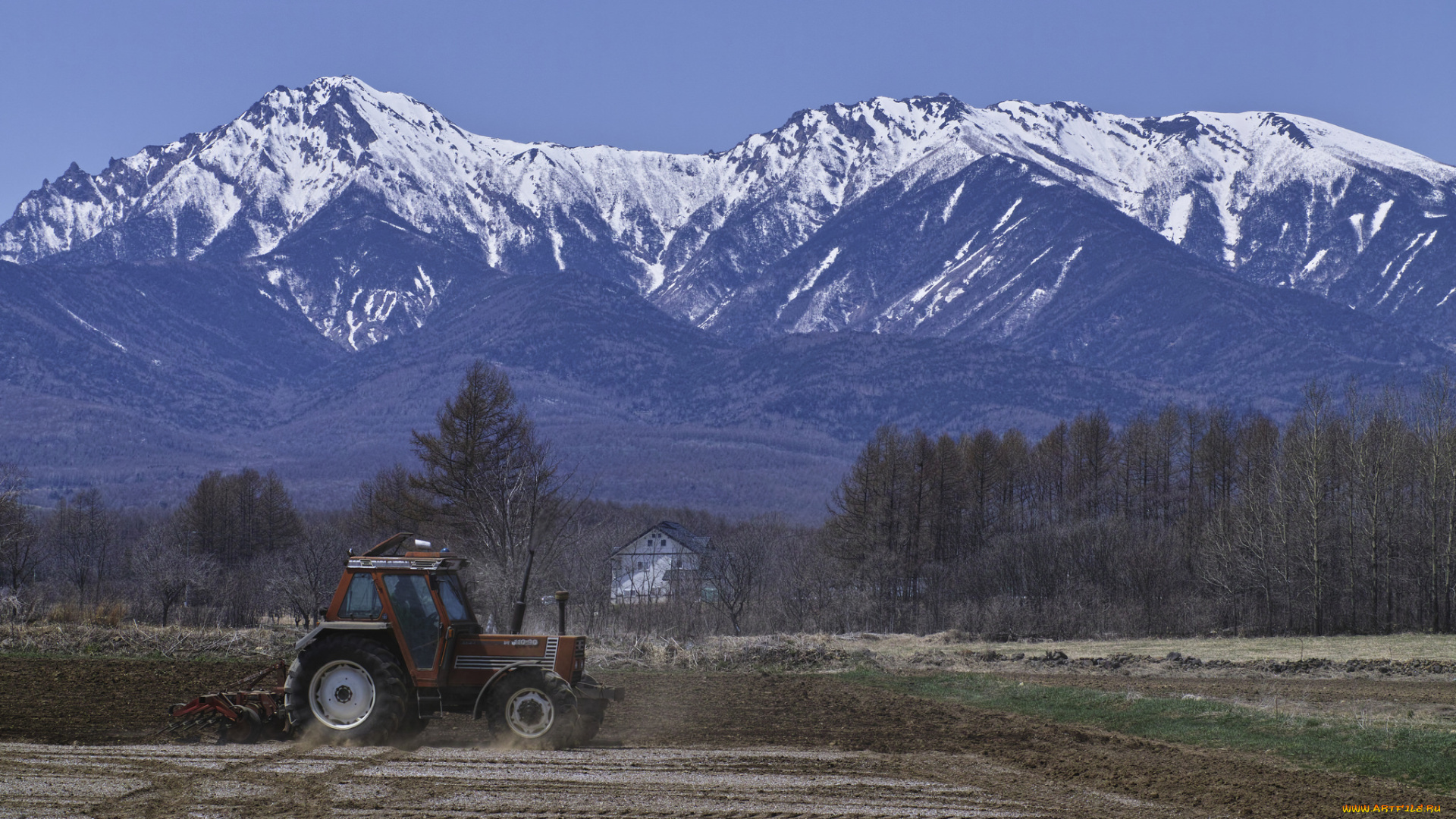 техника, тракторы, горы, поле, трактор, takaten