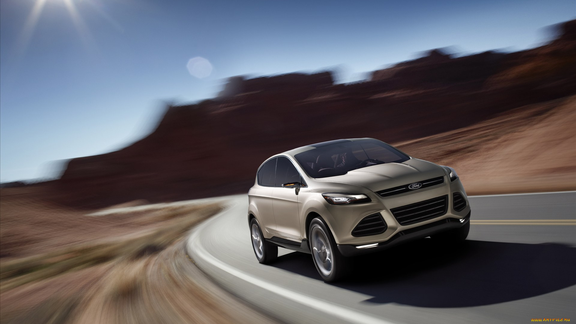 автомобили, ford, светлый, скорость, трасса, дорога, форд