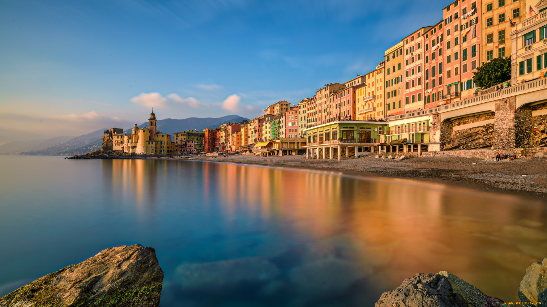 camogli, города, -, панорамы, побережье