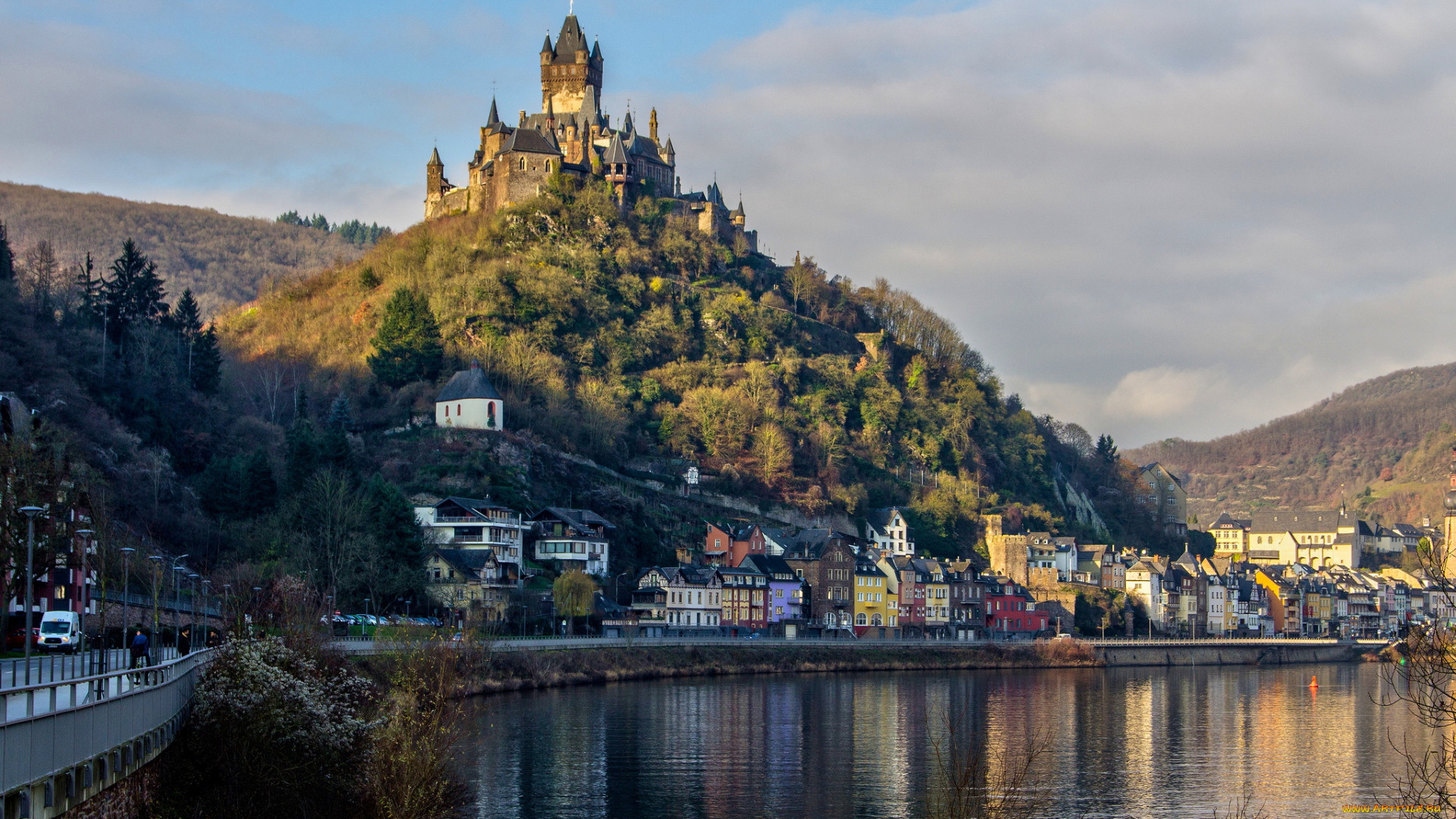 cochem, , germany, города, замки, германии, река, холм, замок