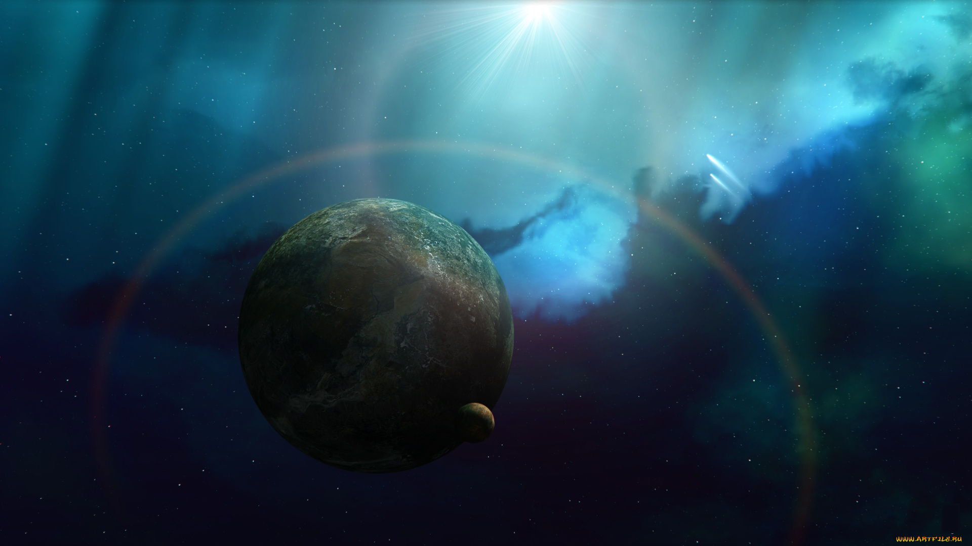 космос, арт, планеты, галактика, вселенная, звезды