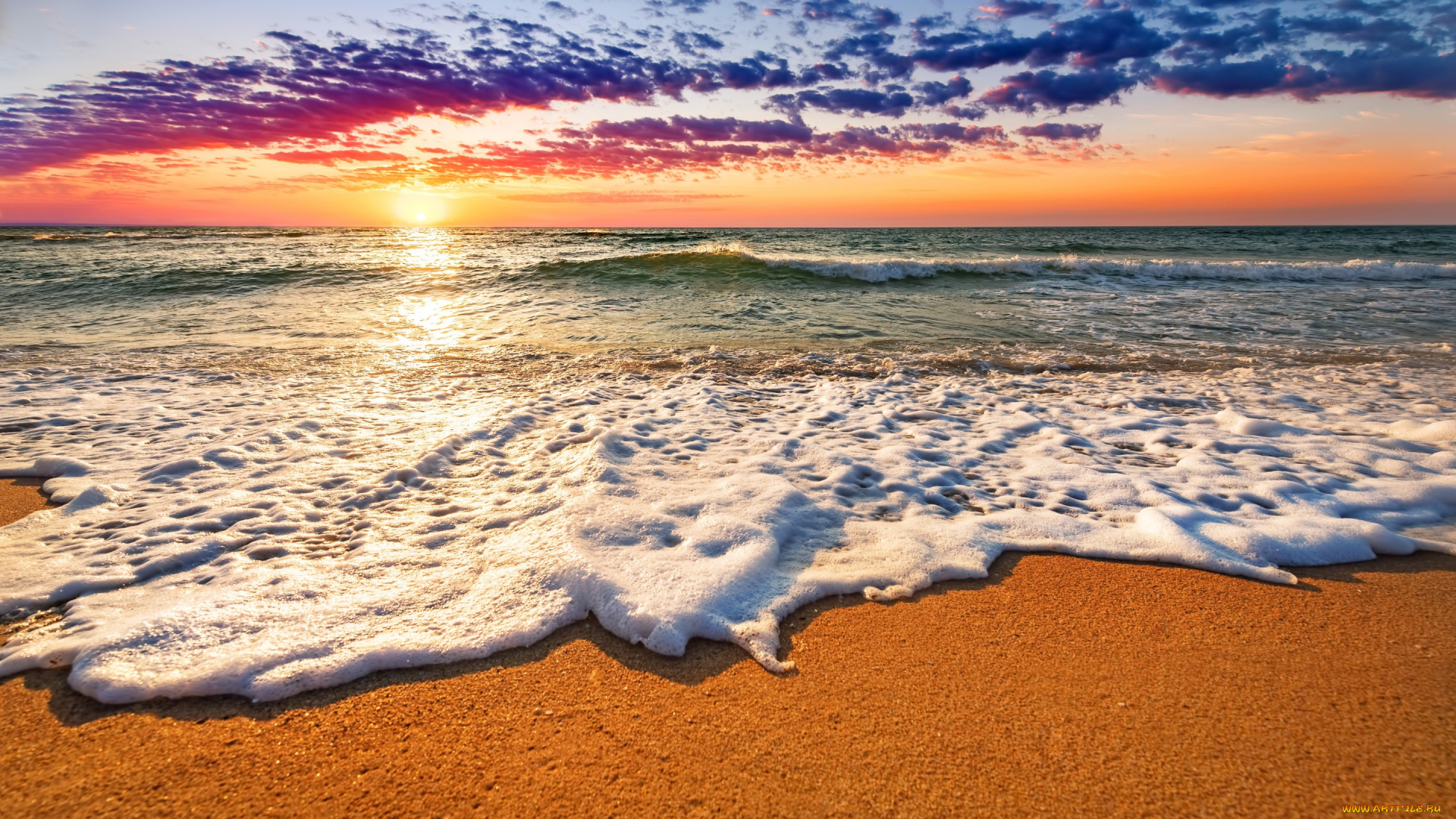 природа, восходы, закаты, пляж, закат, clouds, sky, beach, sunset, океан, море, вода, пейзаж, песок, небо, облаках, landscape, nature, sand, ocean, sea, water