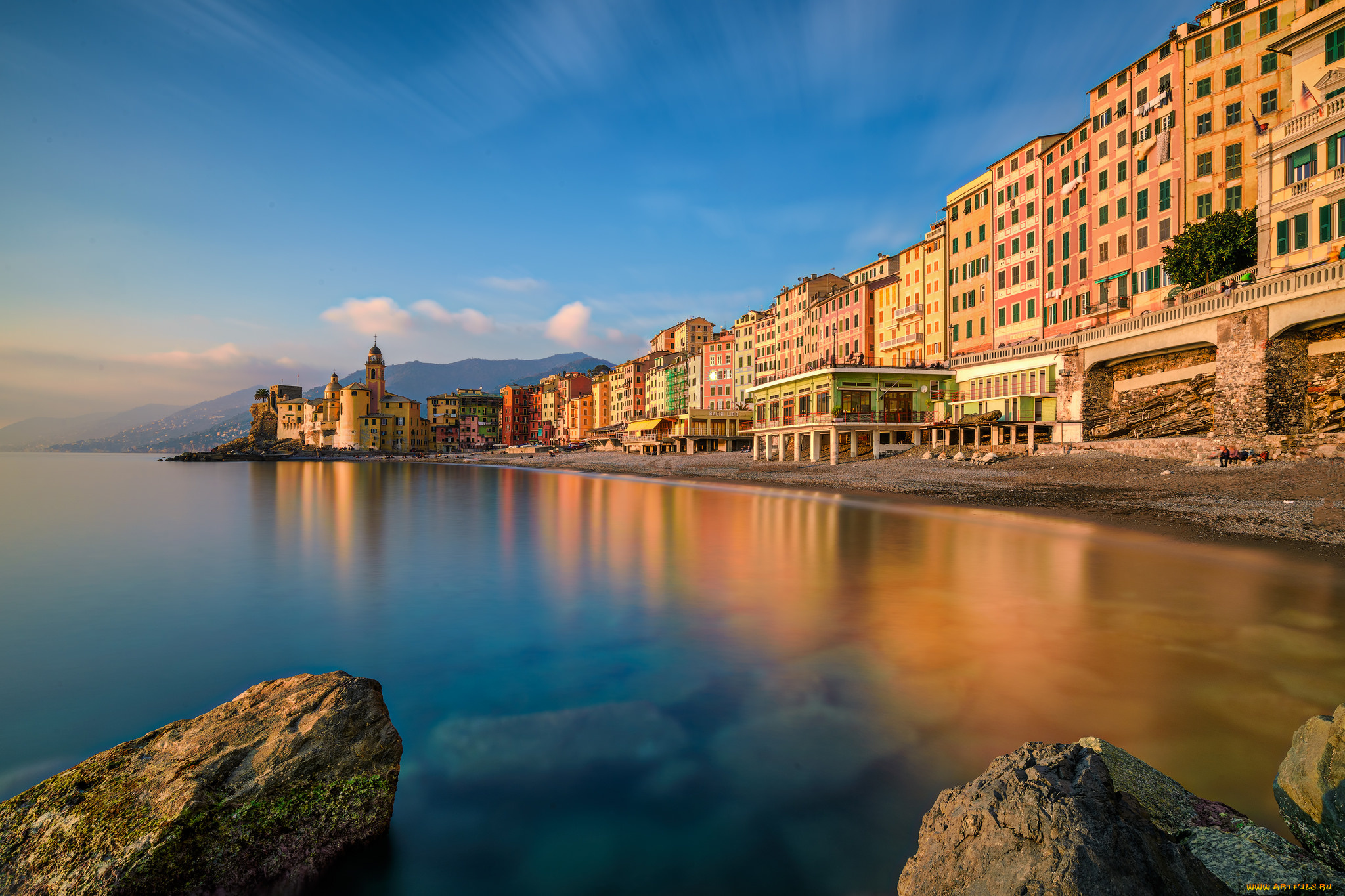 camogli, города, -, панорамы, побережье