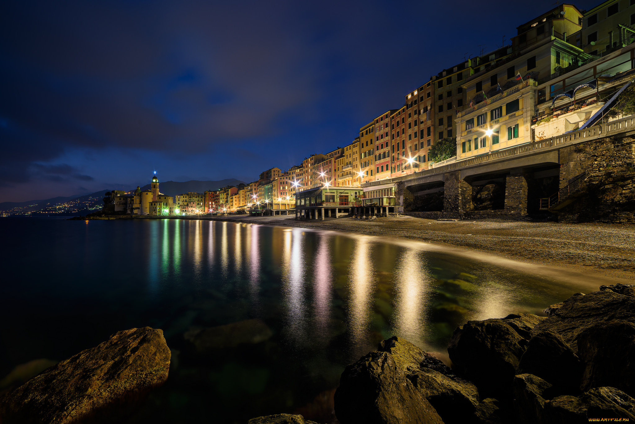 camogli, города, -, панорамы, побережье
