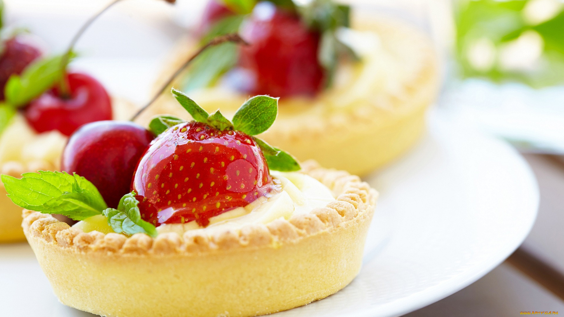 еда, пирожные, , кексы, , печенье, клубника, мята