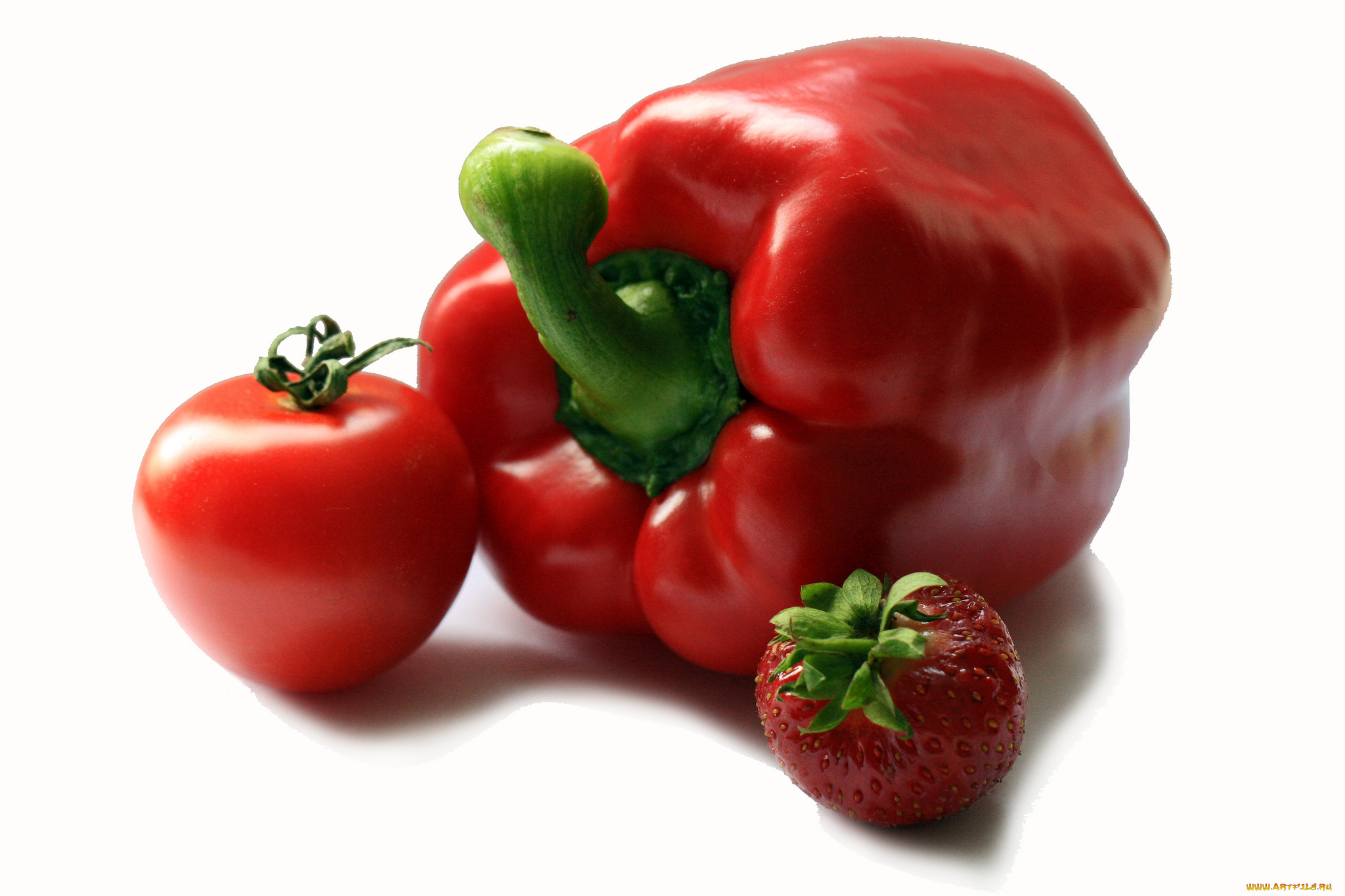 еда, фрукты, и, овощи, вместе, перчики