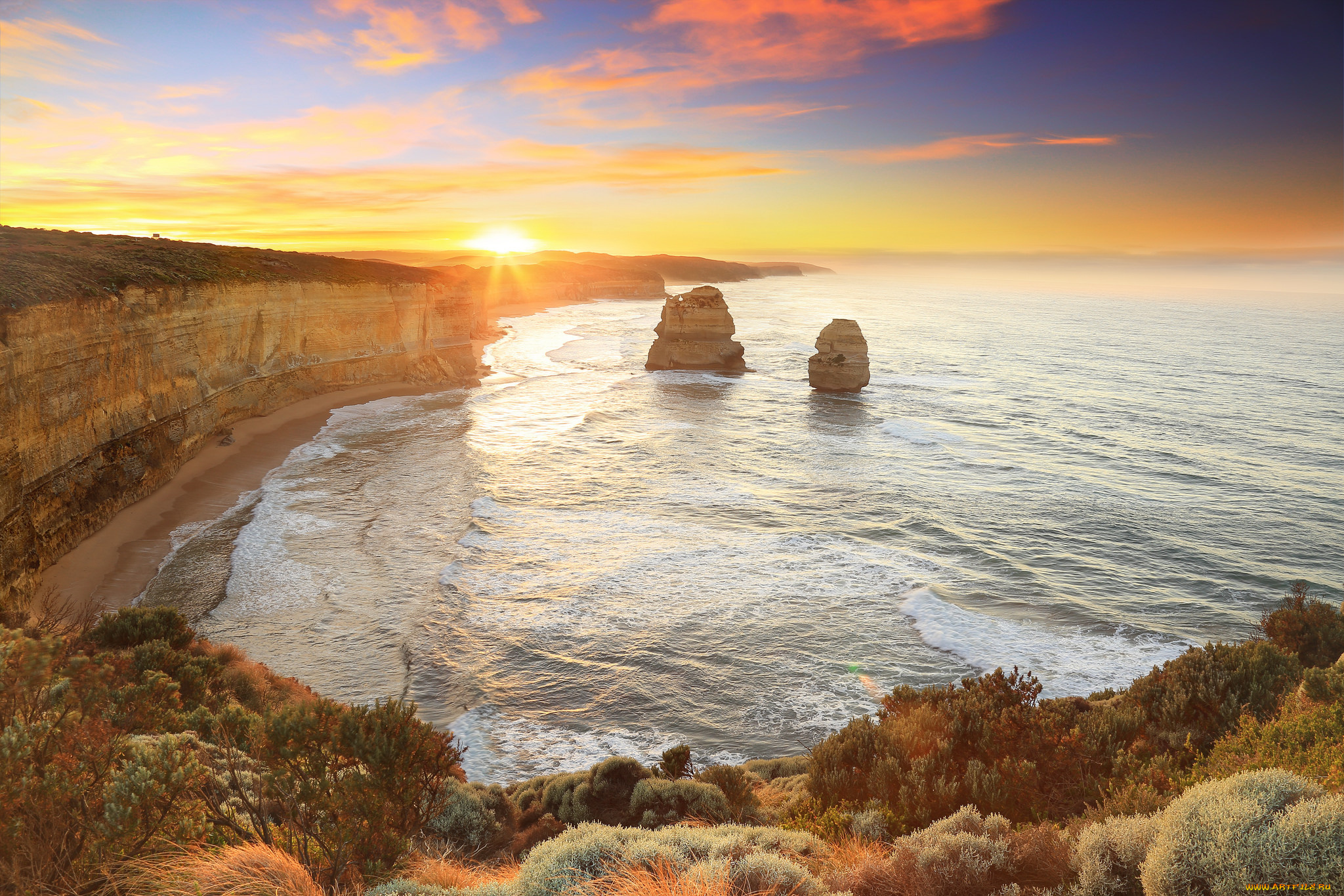 природа, побережье, море, берег