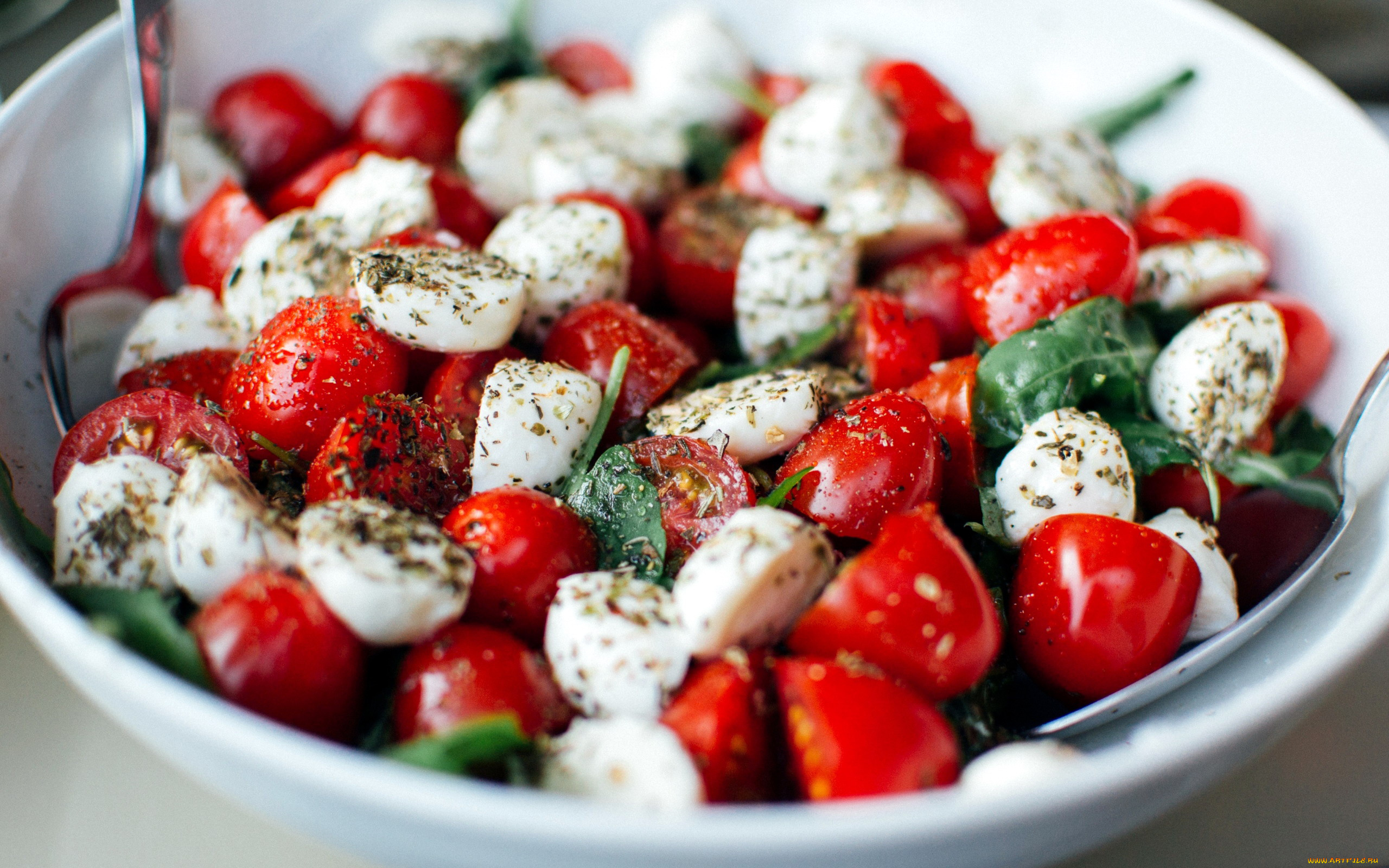 еда, салаты, , закуски, черри, зелень, сыр, салат, помидоры