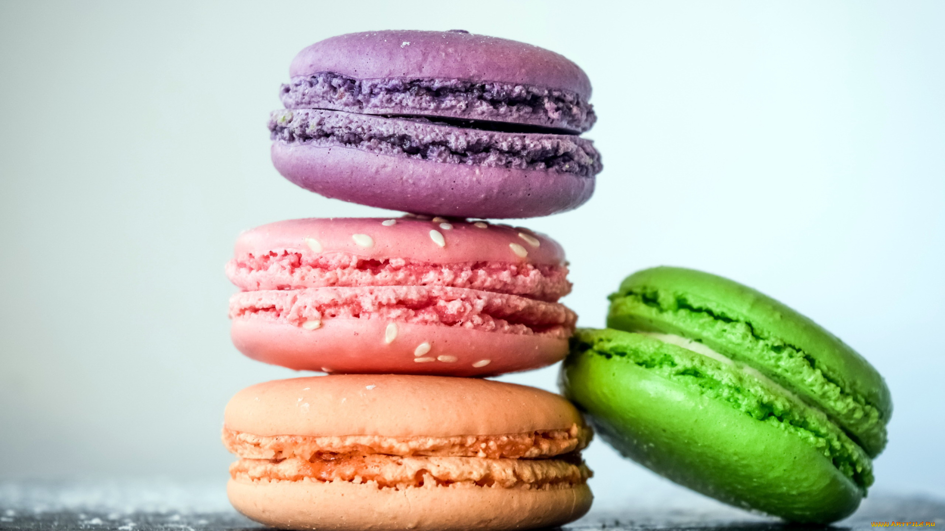 еда, макаруны, ассорти, печенье, лакомство