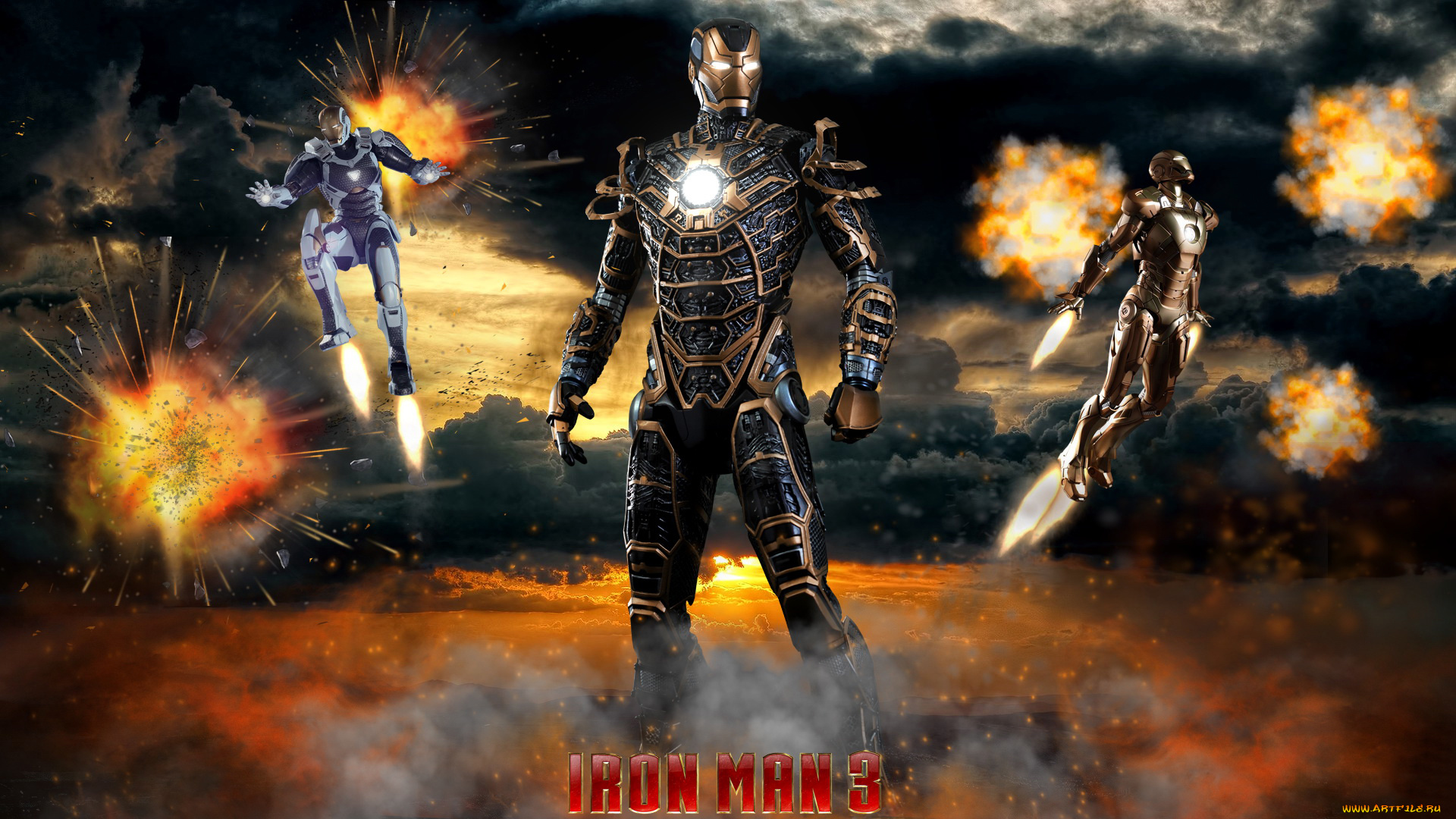 кино, фильмы, iron, man, 3, униформа, мужчина, фон