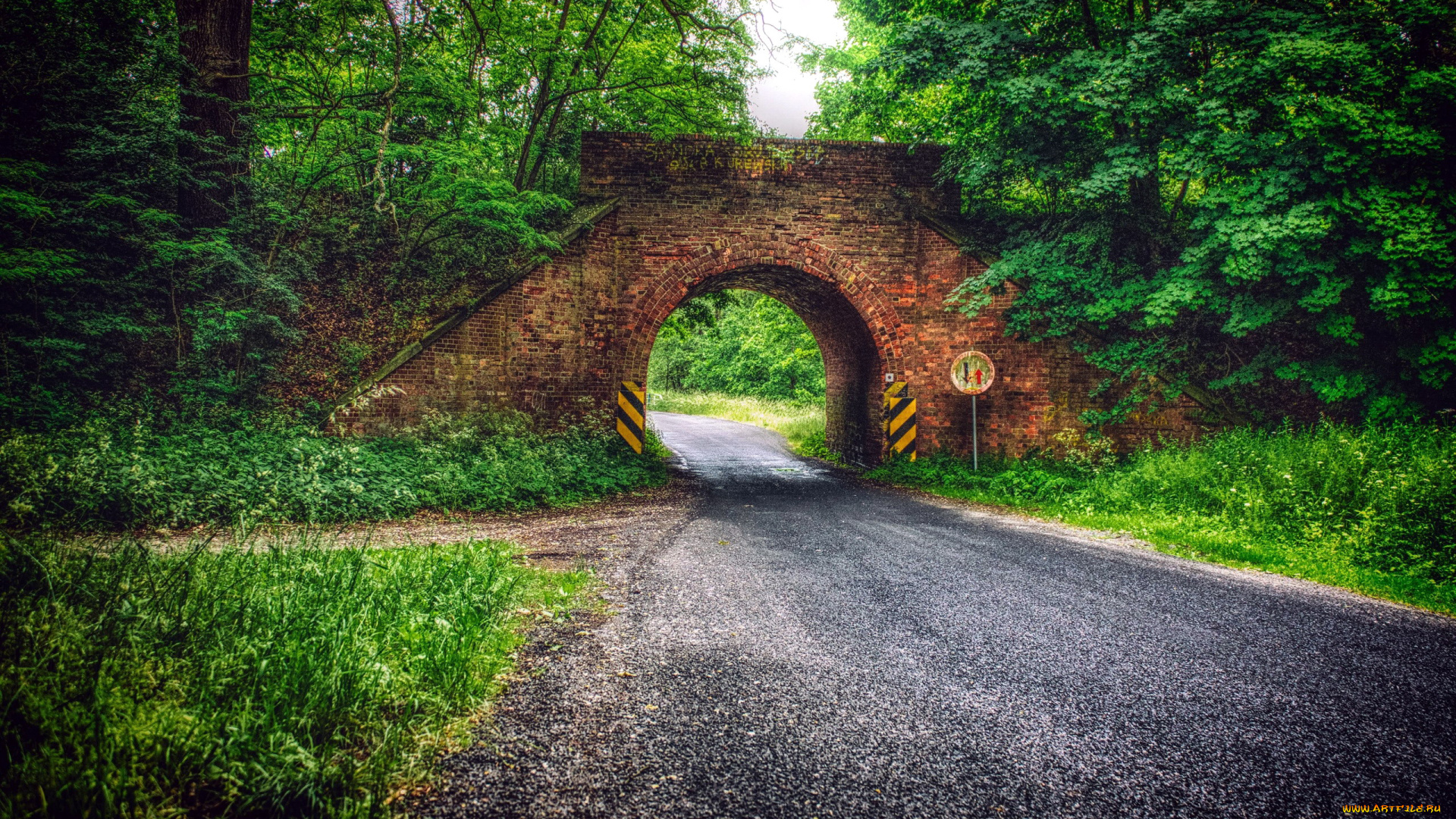 природа, дороги, указатель, мост, шоссе