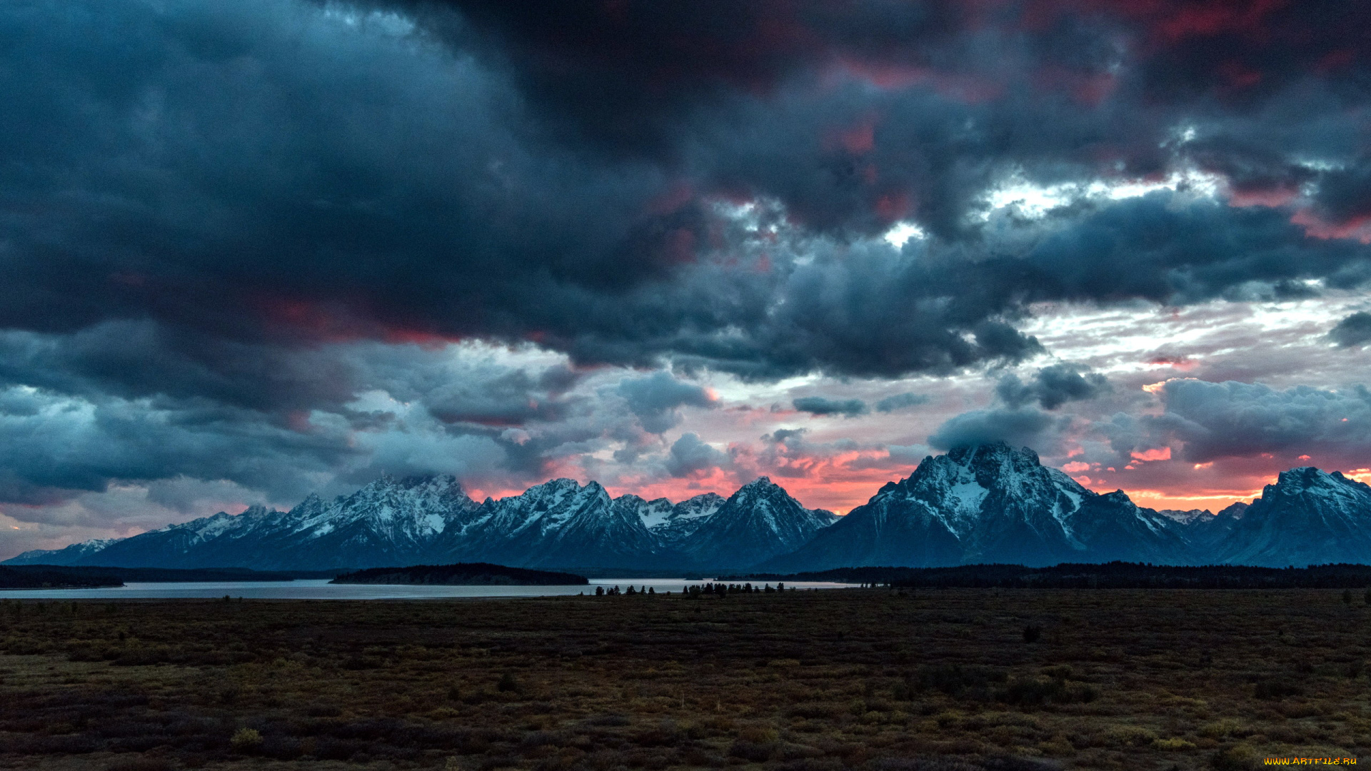 природа, горы, тучи