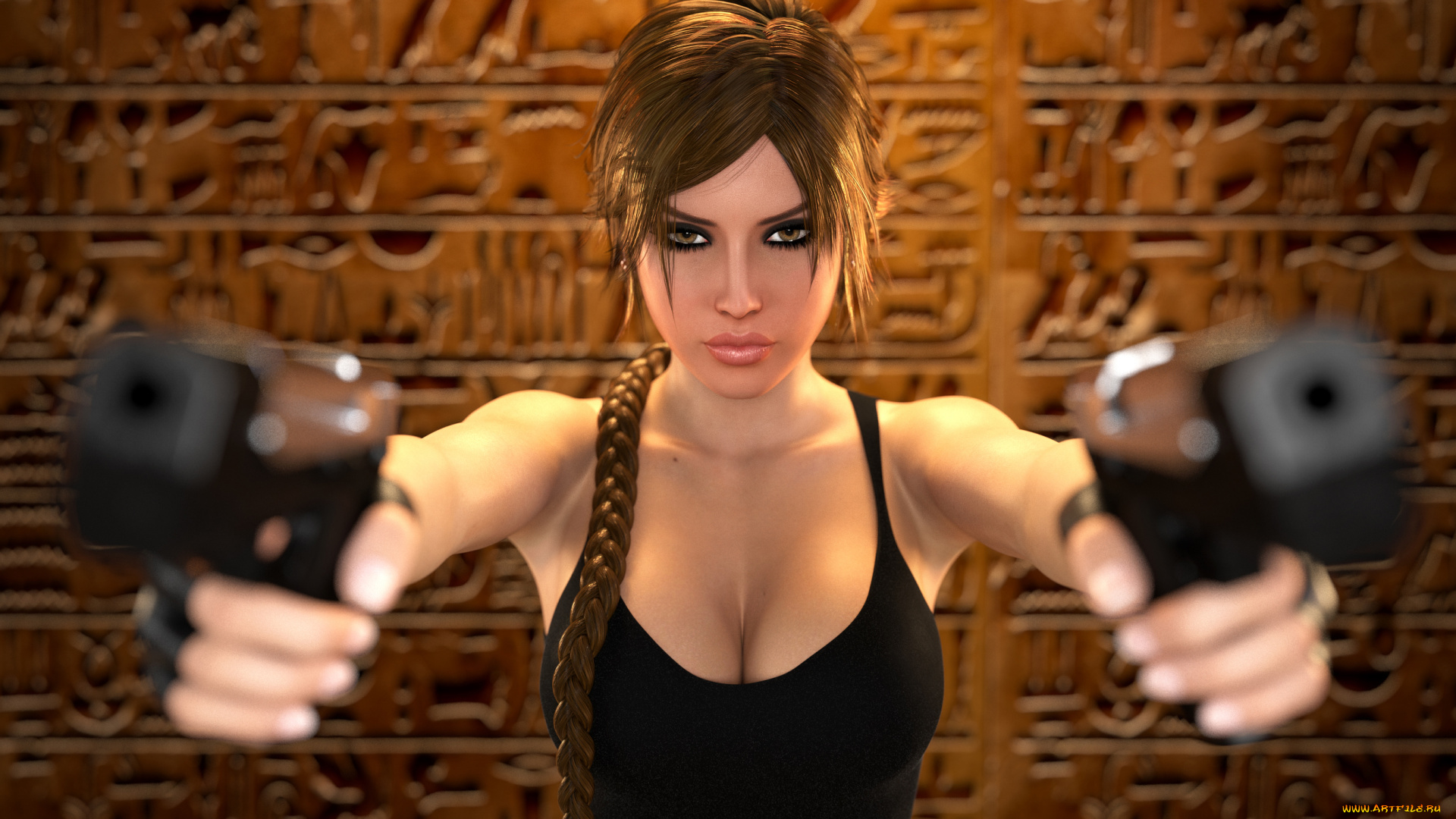 видео, игры, tomb, raider, , other, коса, взгляд, фон, девушка