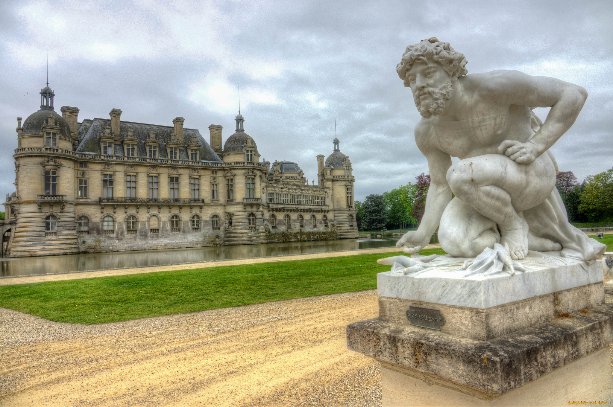 chantilly, pose, города, замки, франции, замок