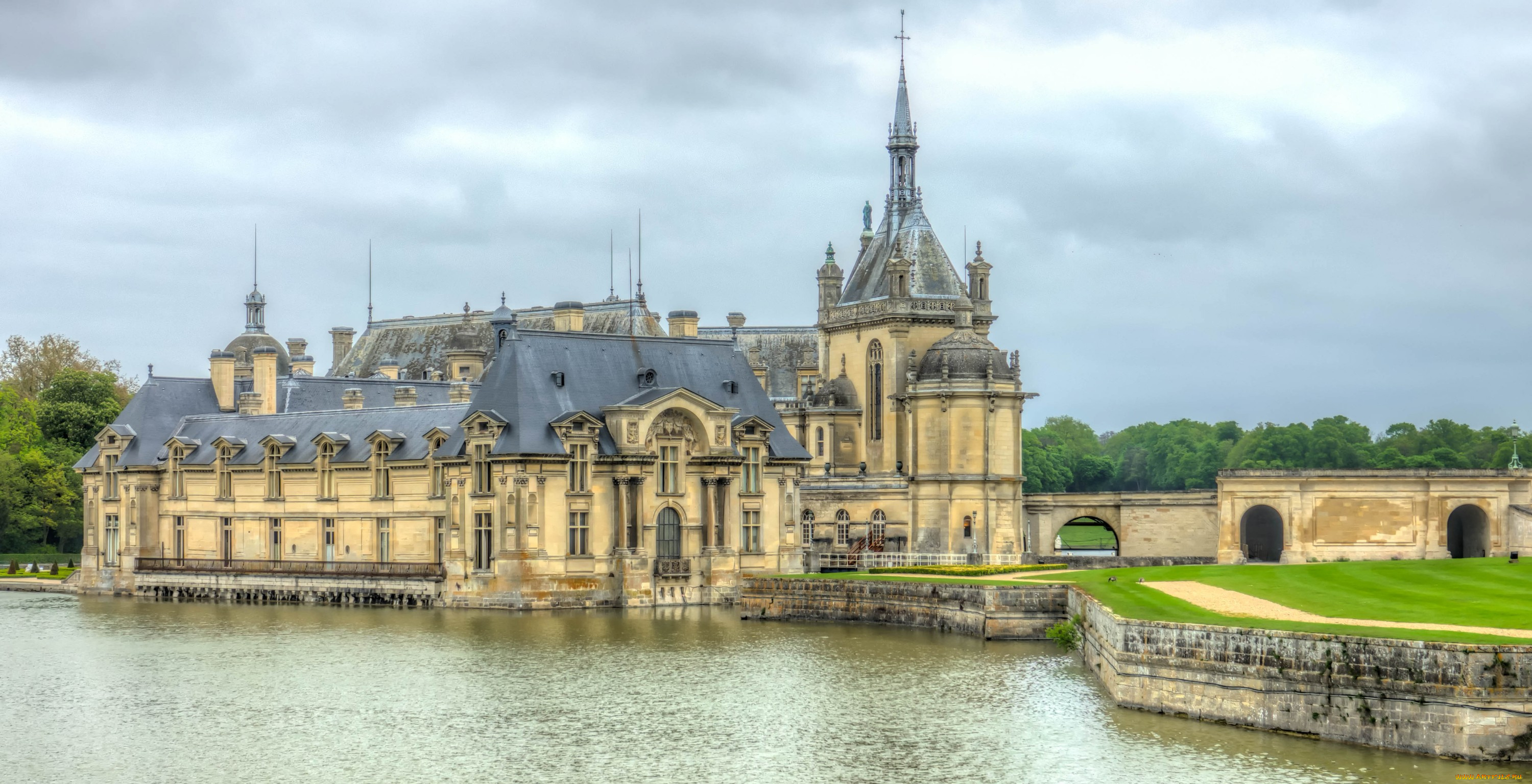 chateau, de, chantilly, города, замки, франции, замок