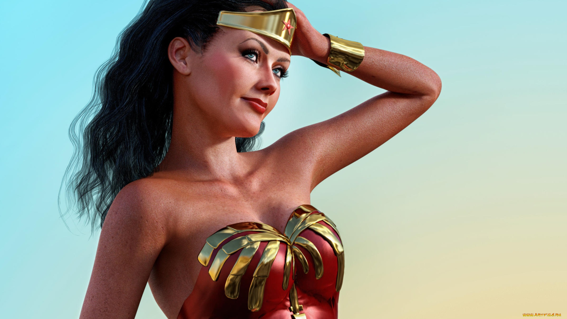 3д, графика, фантазия, , fantasy, фон, взгляд, девушка