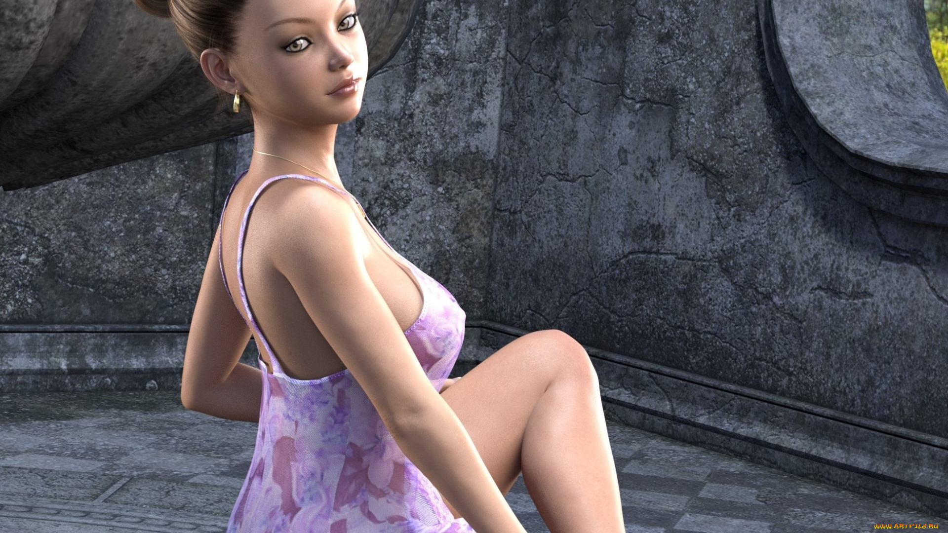 3д, графика, люди, , people, девушка, взгляд, фон