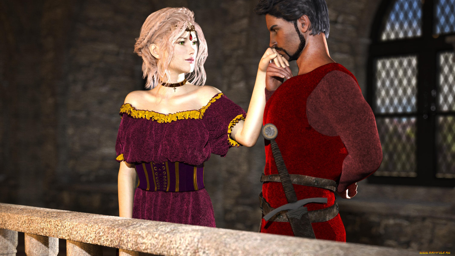 3д, графика, романтика, , romantics, девушка, взгляд, фон