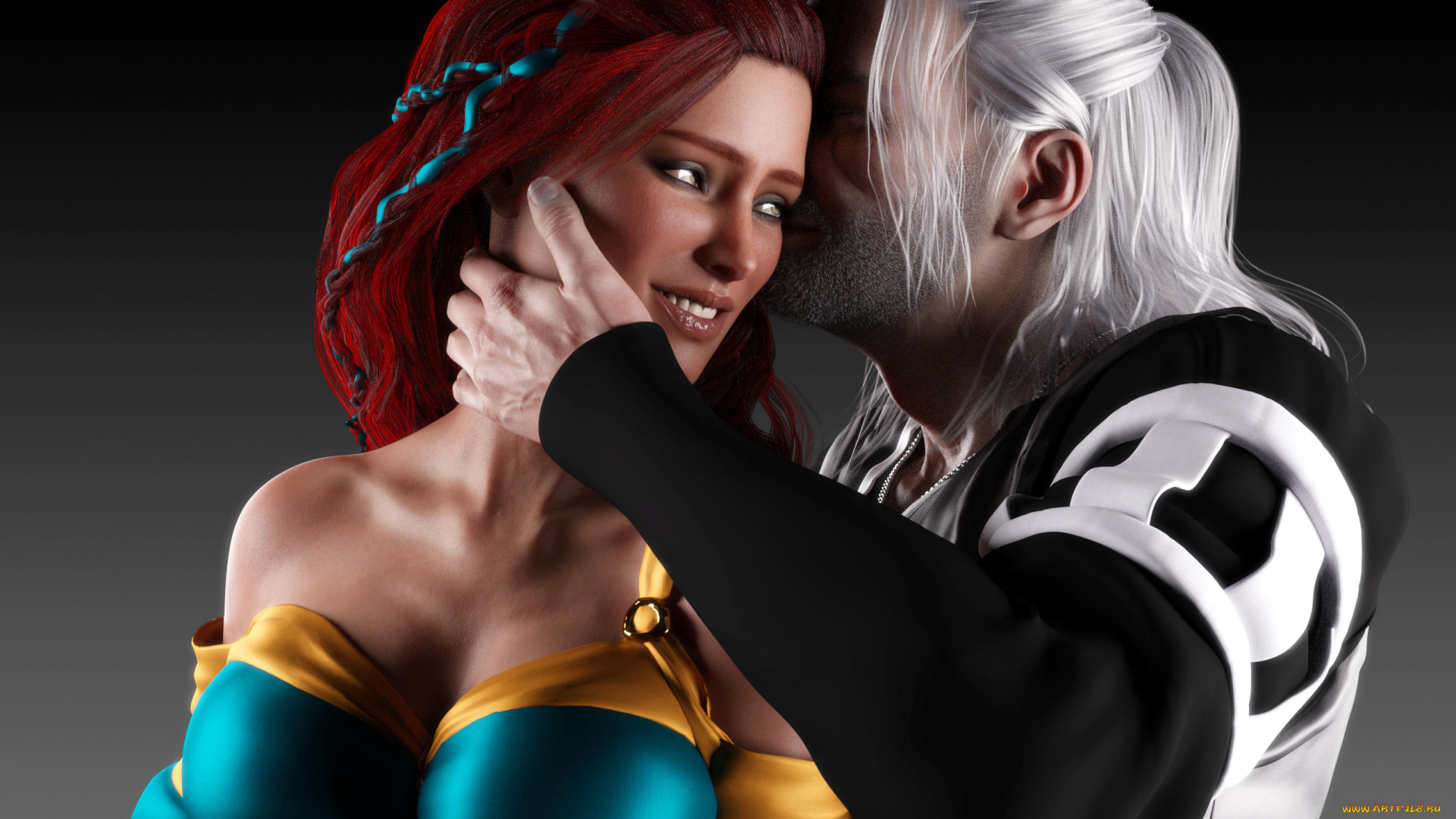 3д, графика, романтика, , romantics, девушка, взгляд, фон