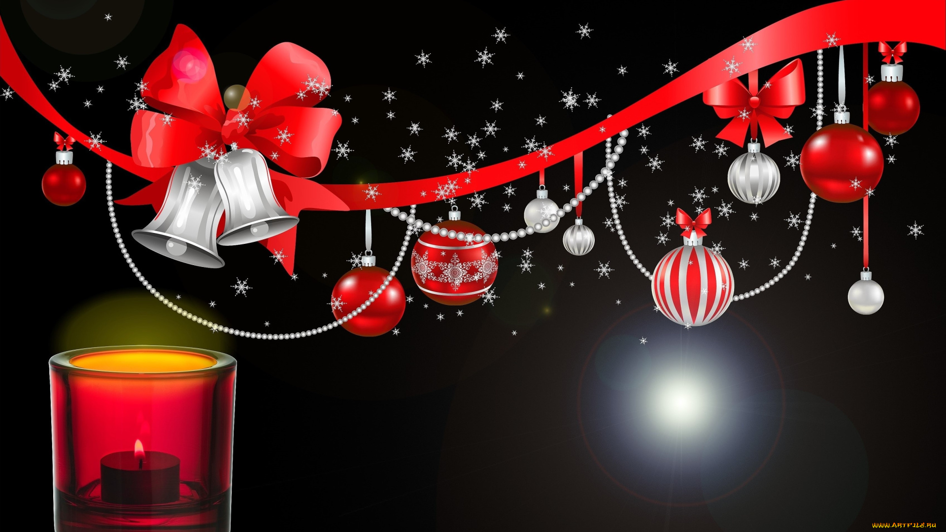 праздничные, векторная, графика, , новый, год, шары, фон