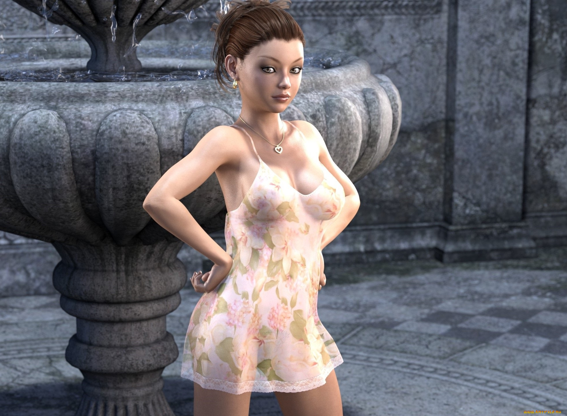 3д, графика, люди, , people, девушка, взгляд, фон