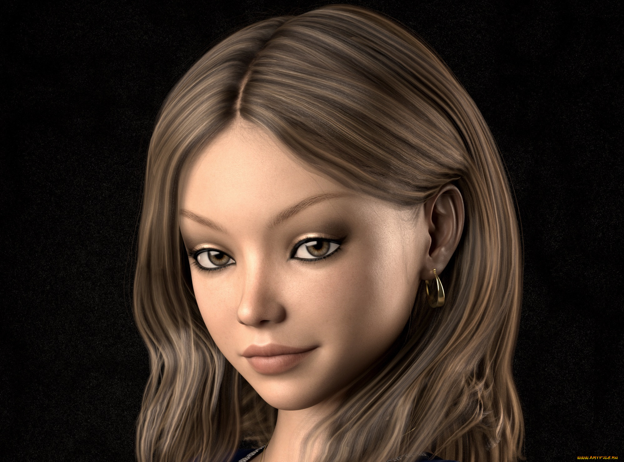 3д, графика, портрет, , portraits, девушка, взгляд, фон