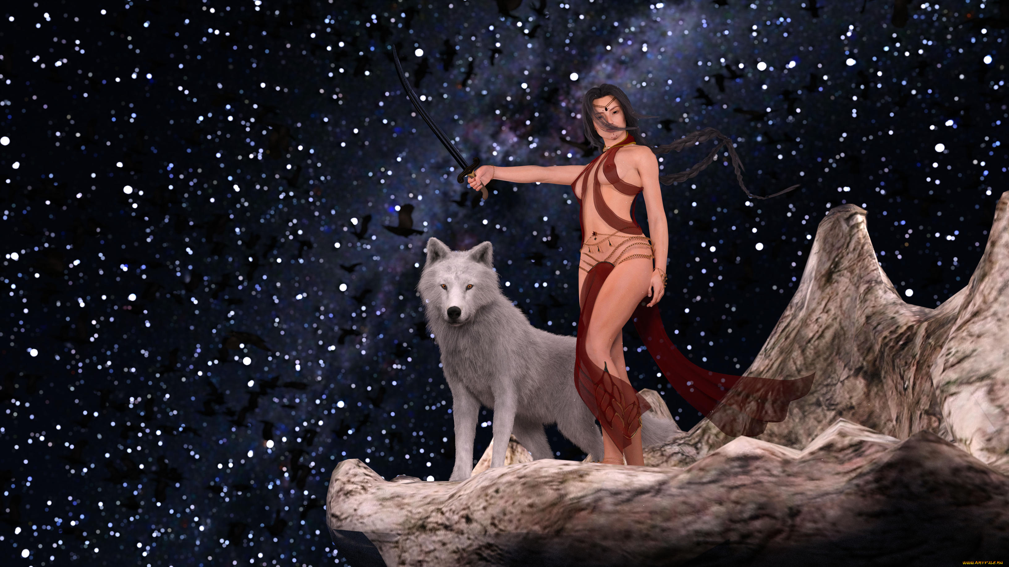 3д, графика, люди, и, животные, , people, and, animals, взгляд, девушка, фон