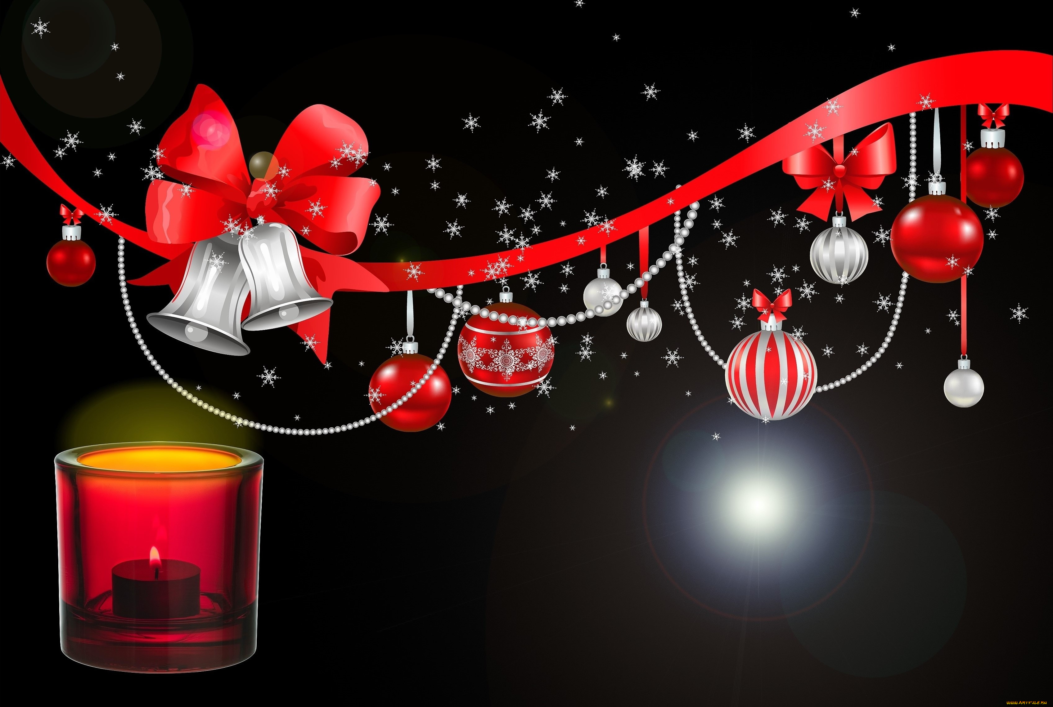 праздничные, векторная, графика, , новый, год, шары, фон