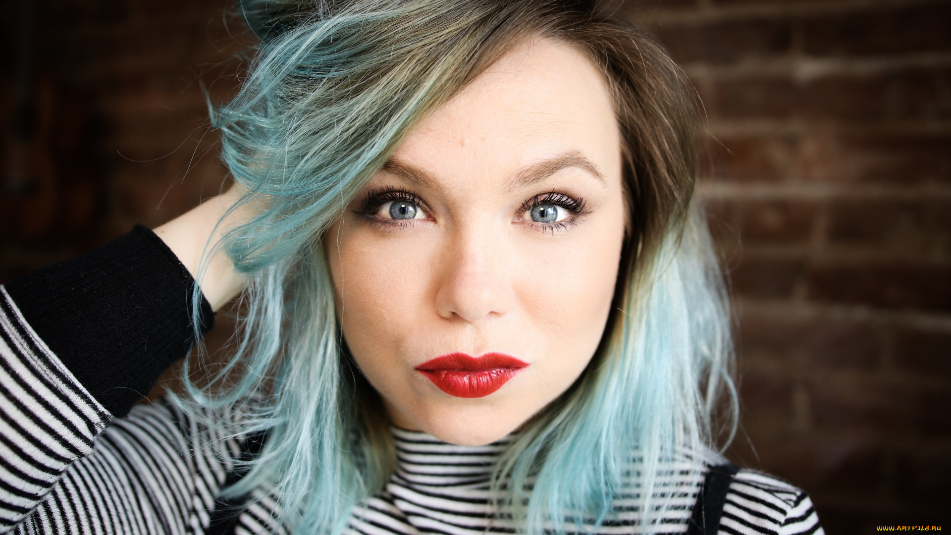 девушки, -unsort, , лица, , портреты, лицо, свитер, голубые, волосы, amanda, fuller