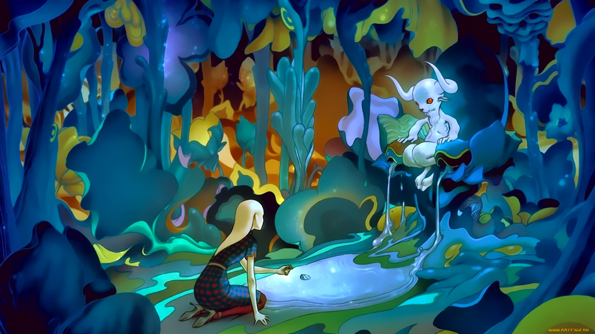 календари, фэнтези, рога, calendar, существо, девушка, 2019