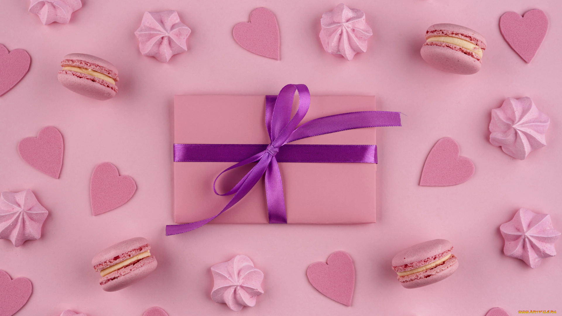 праздничные, подарки, и, коробочки, макаруны, бант, лента, подарок