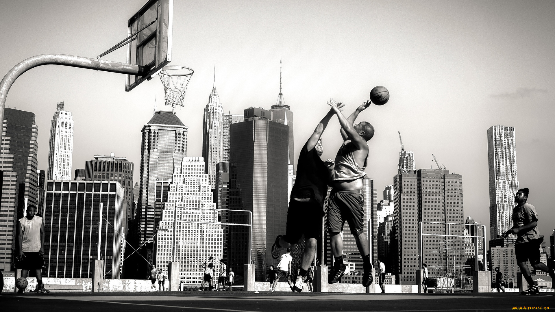 спорт, баскетбол, площадка, кольцо