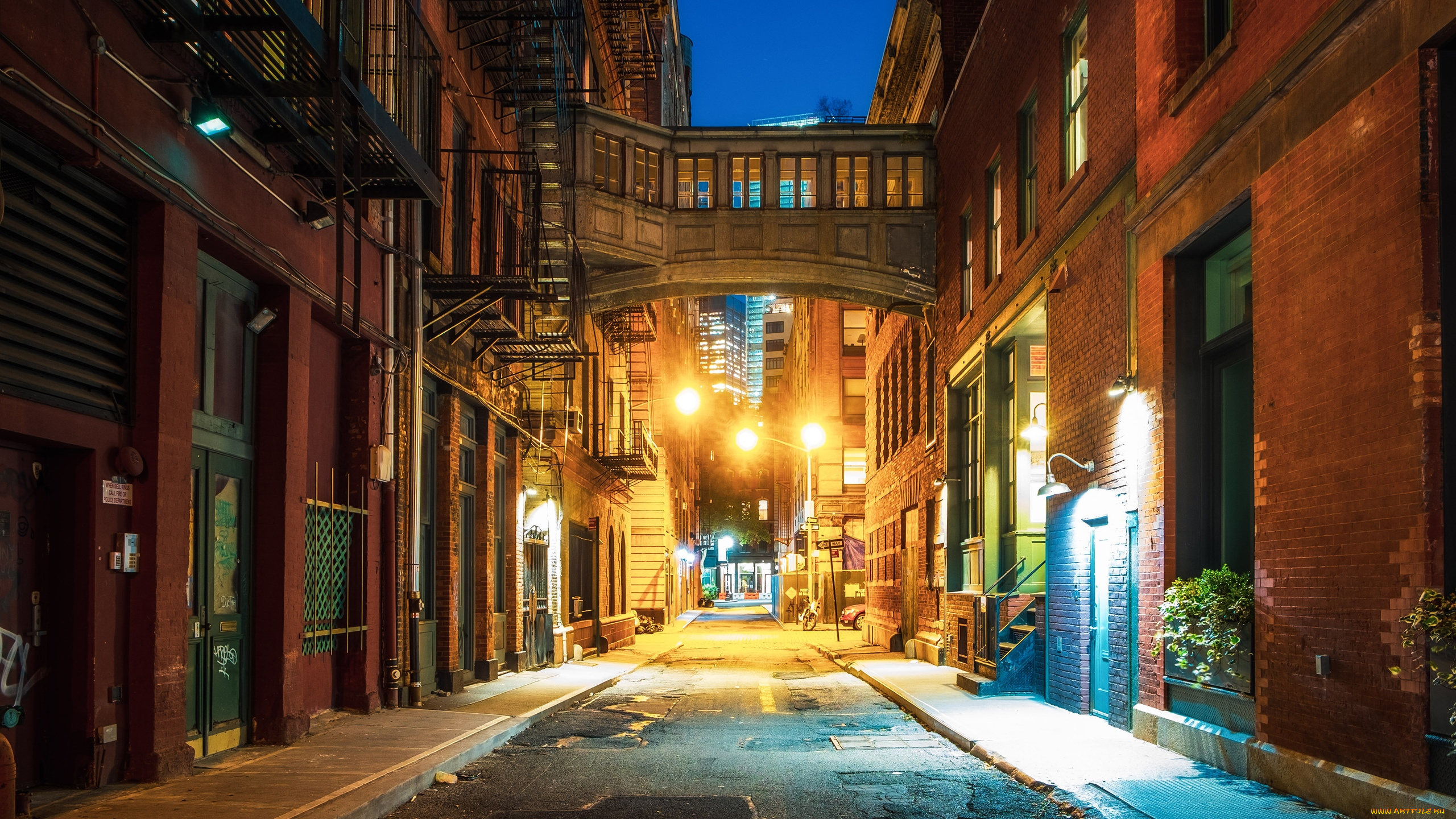 города, нью-йорк, , сша, переулок, tribeca, нью-йорк