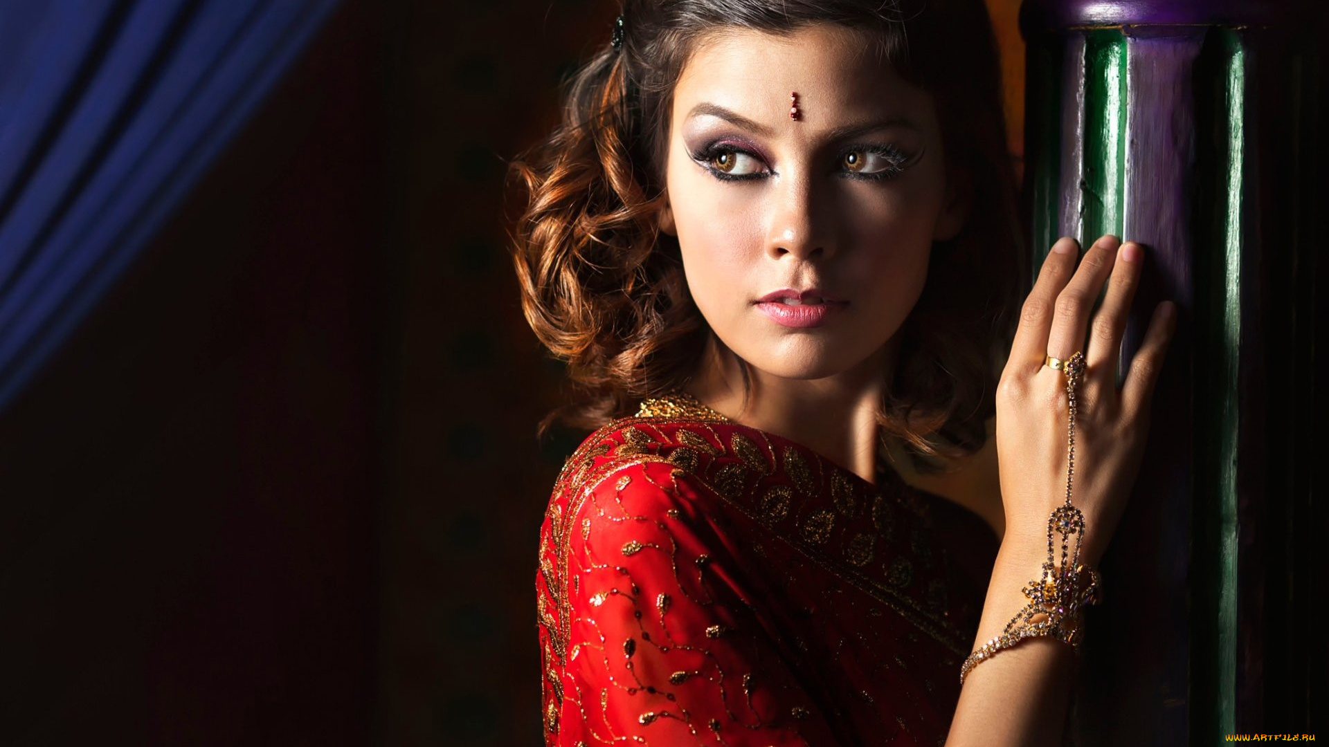 девушки, -, брюнетки, , шатенки, макияж, рыжие, волосы, украшения