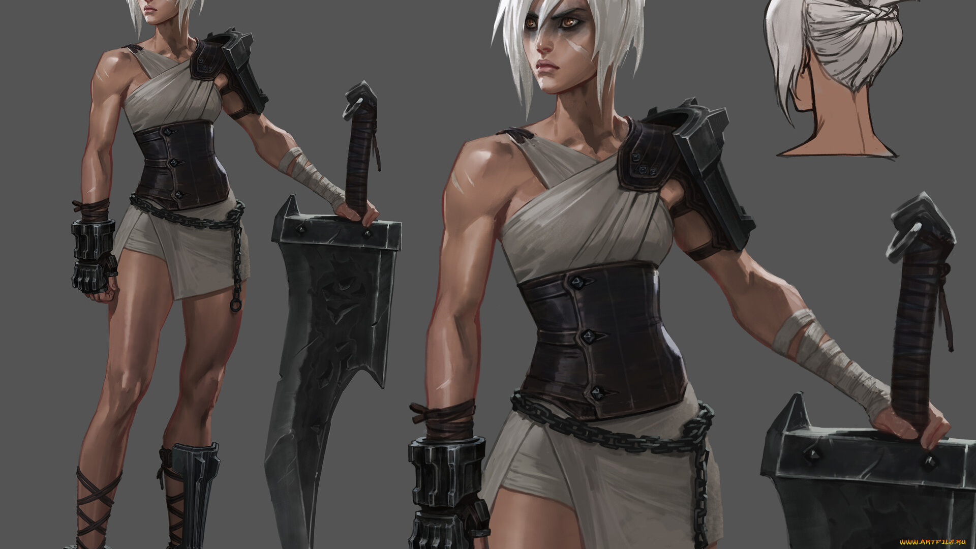 видео, игры, league, of, legends, riven, цепи, меч