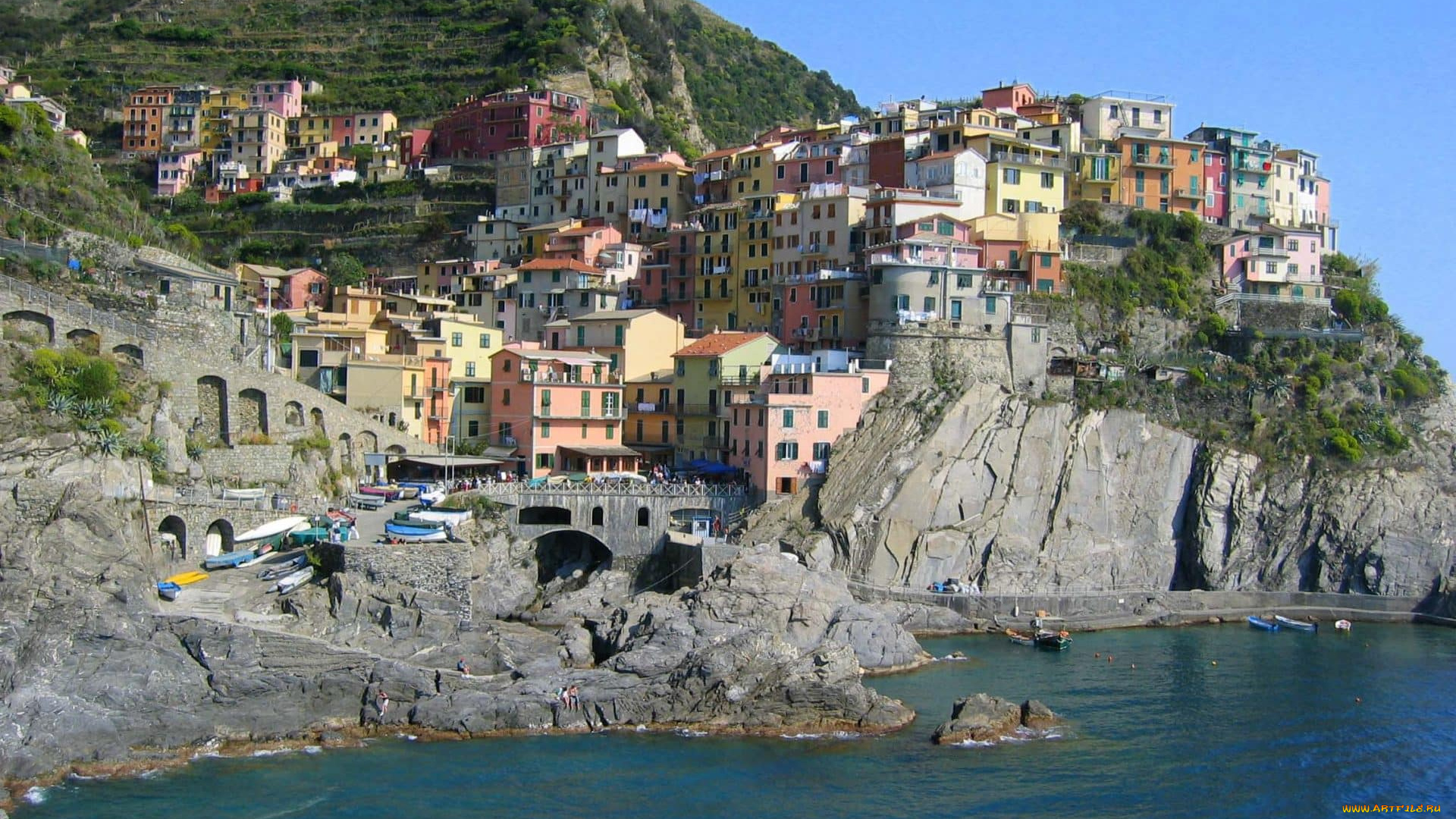 города, амальфийское, и, лигурийское, побережье, , италия, море, бухта, скалы, дома