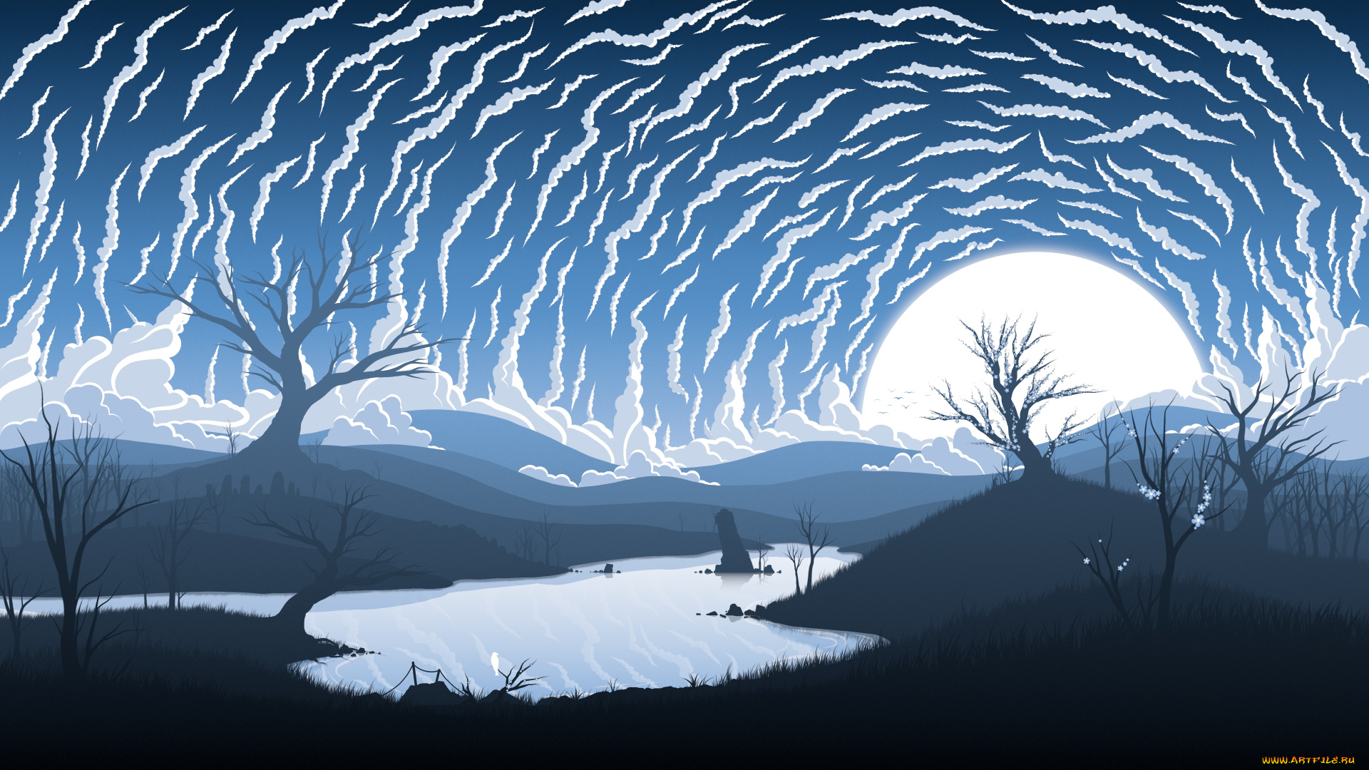 векторная, графика, природа, , nature, пейзаж