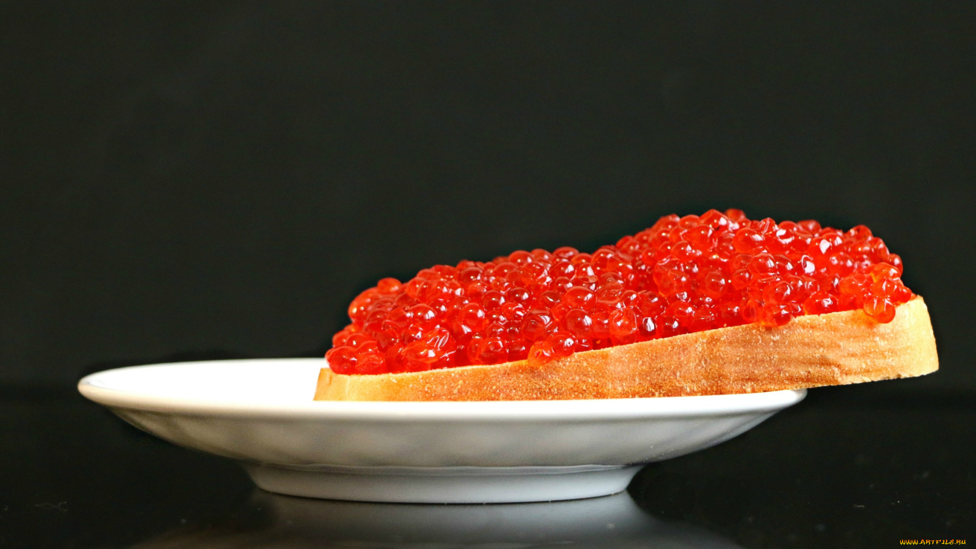 еда, икра, тарелка, красная, бутерброд