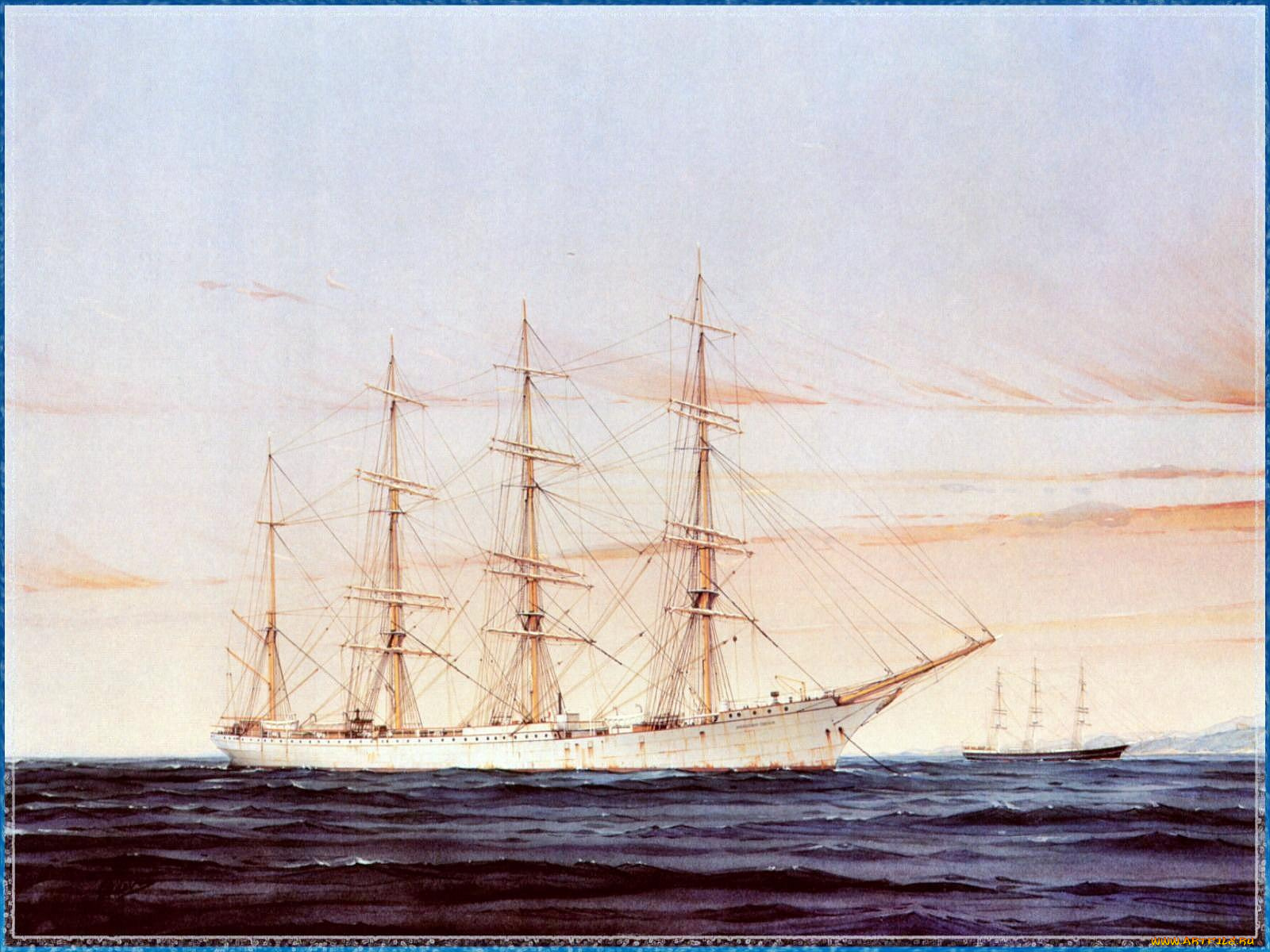 корабли, рисованные