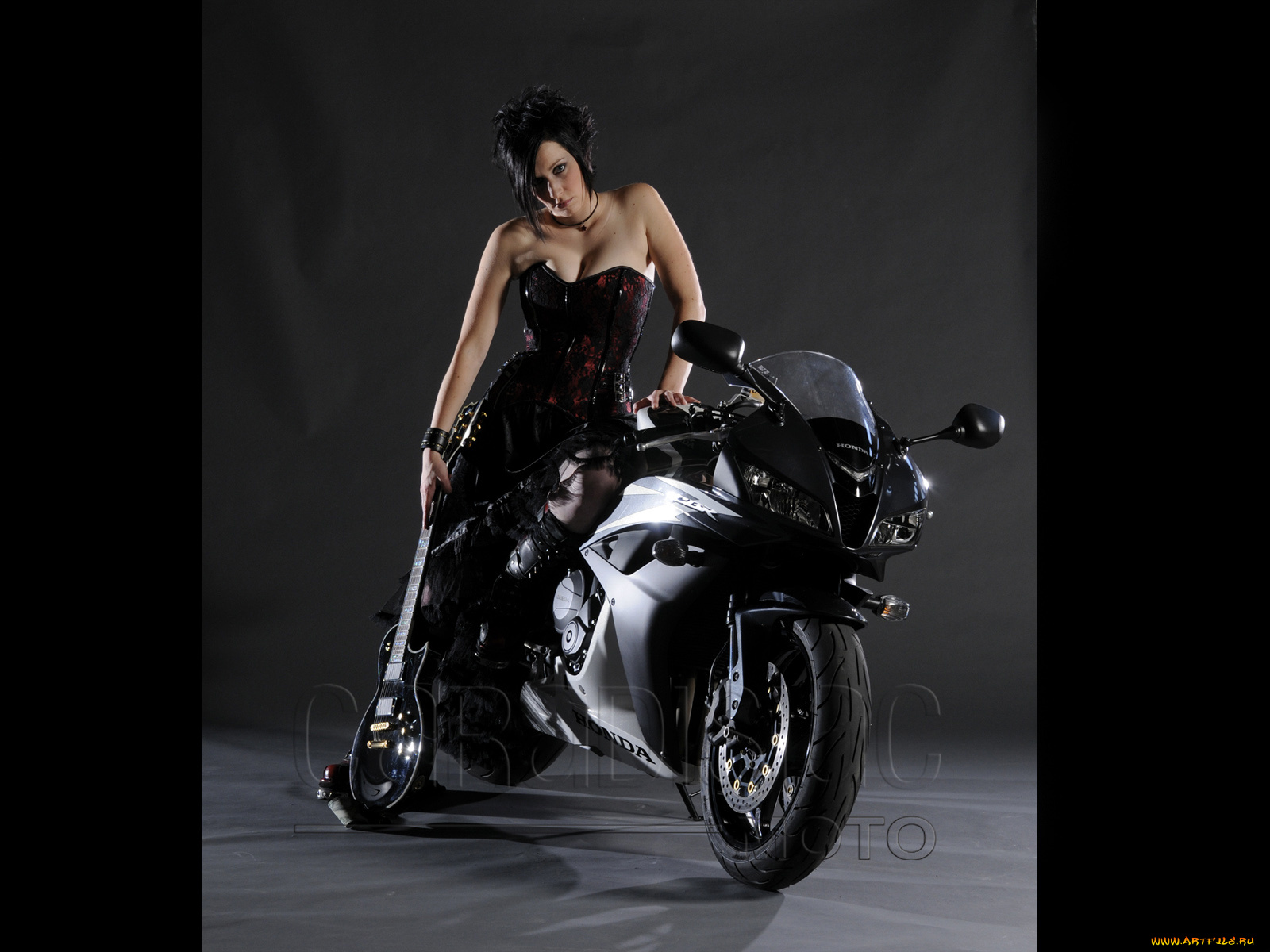 мотоциклы, мото, девушкой