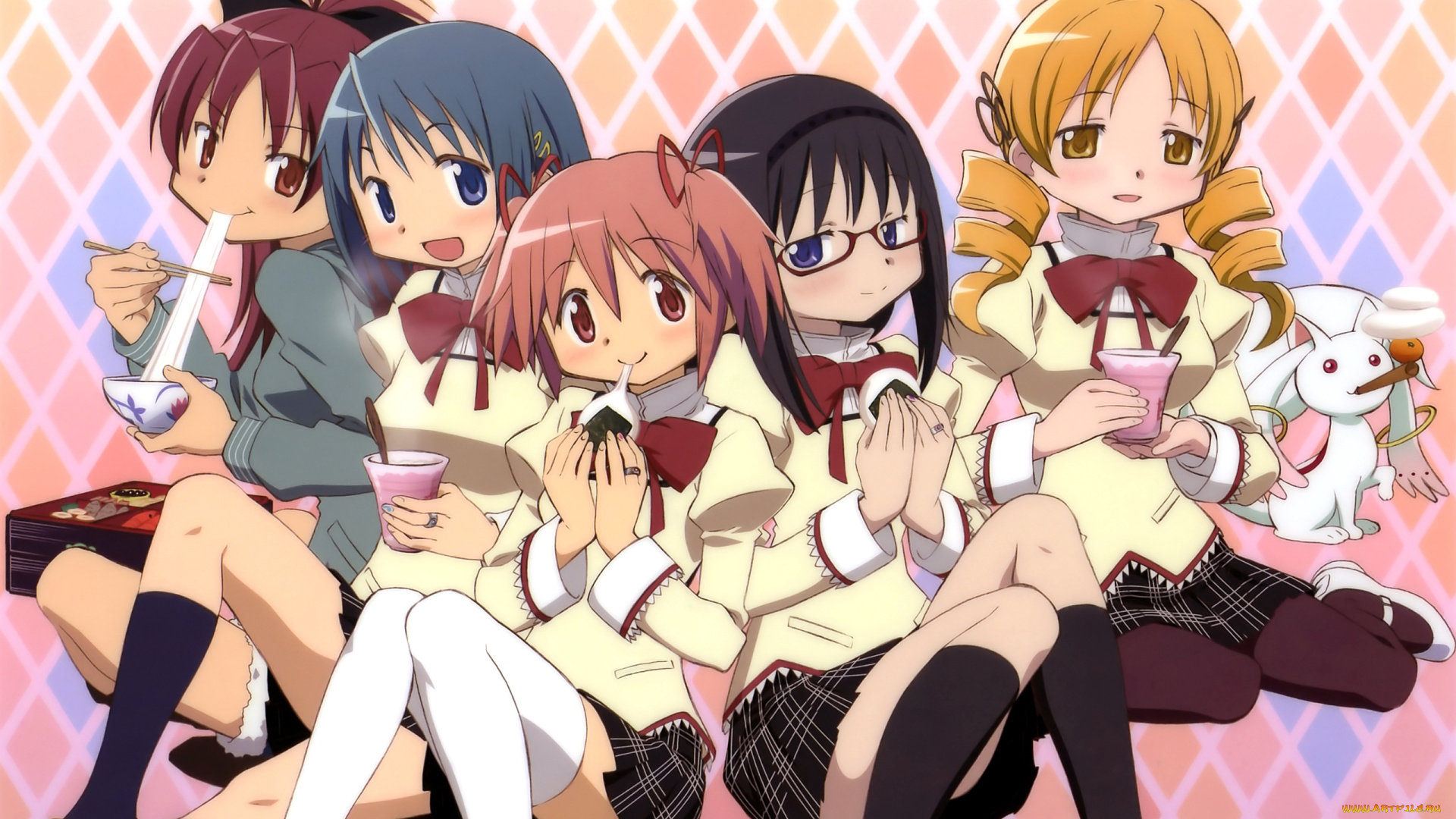 аниме, mahou, shoujo, madoka, magika, девушки