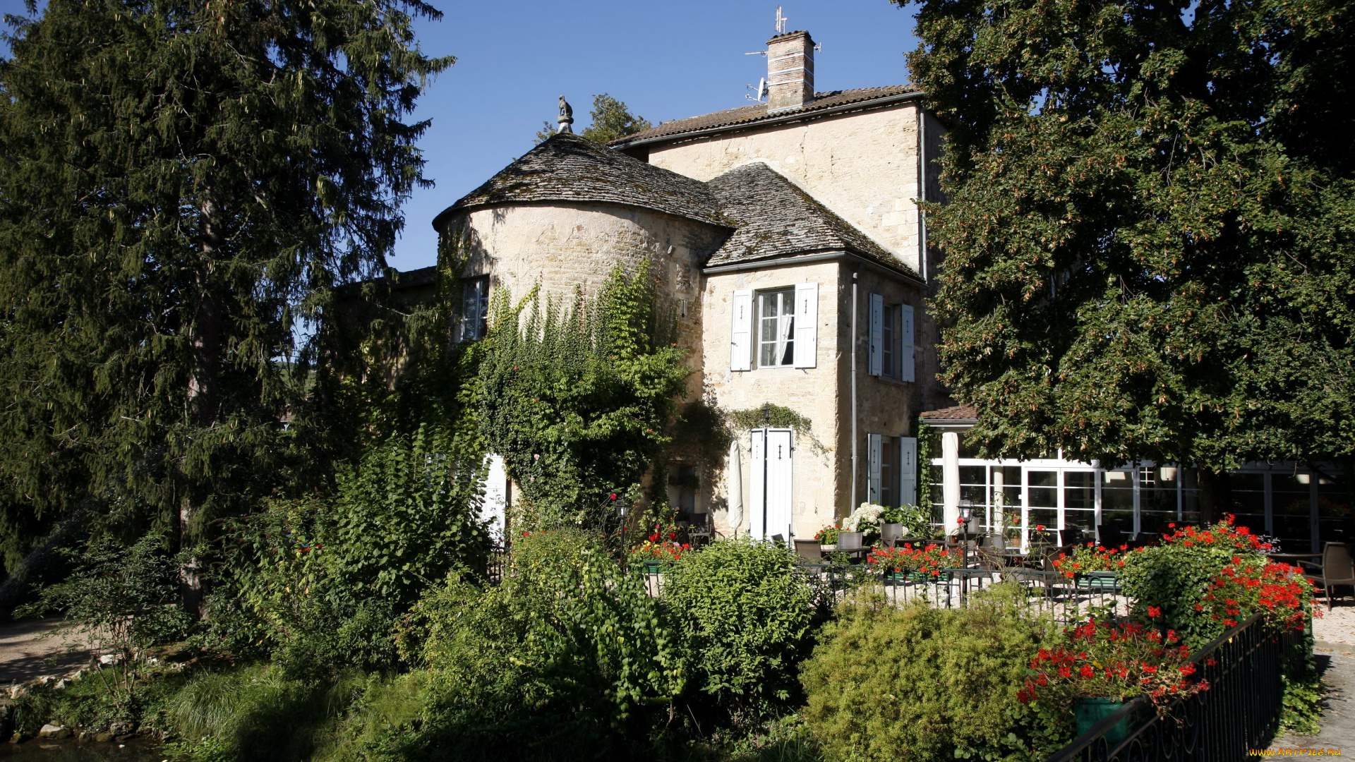 castle, ige, france, города, дворцы, замки, крепости, цветы, деревья, замок, башня