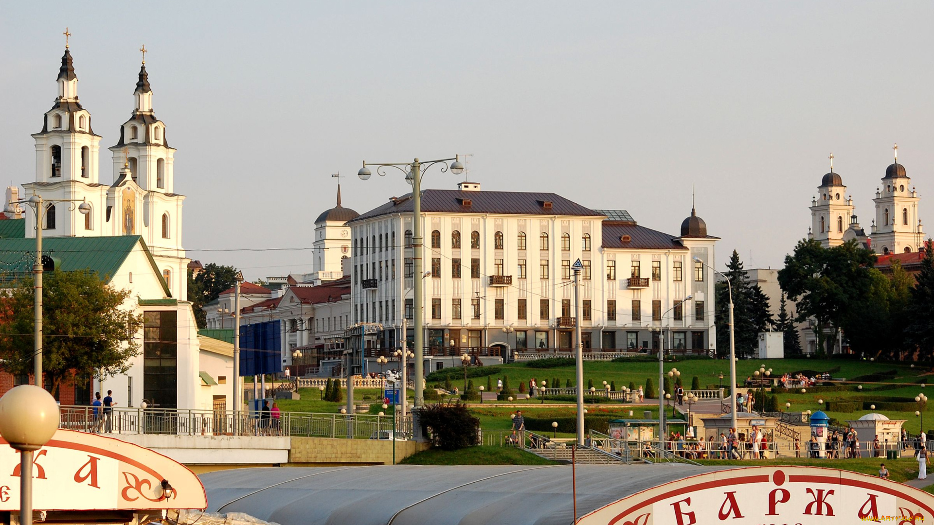 города, минск, беларусь, здание, купола, церковь, кафе