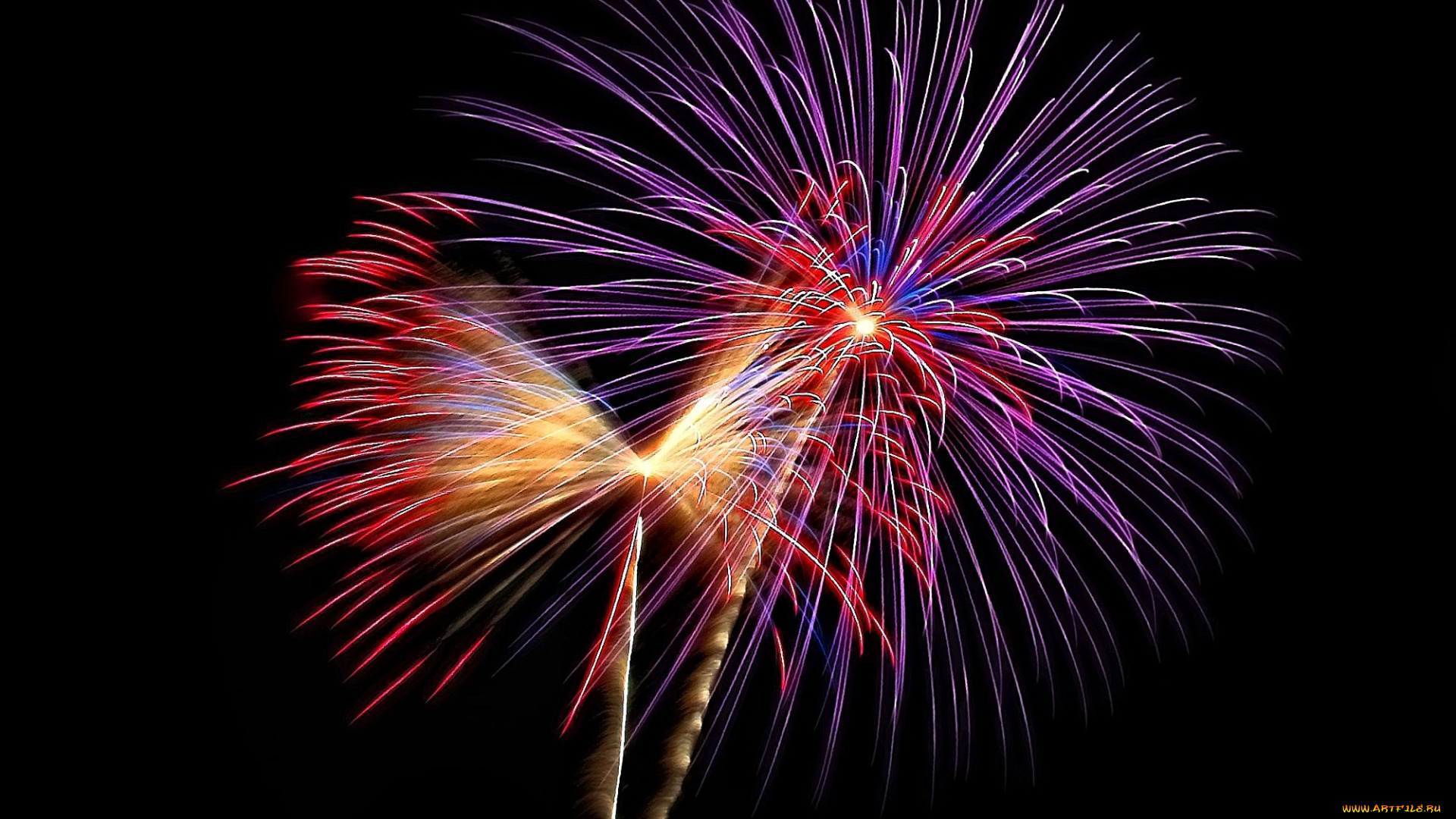 разное, салюты, фейерверки, фейерверк, ночь