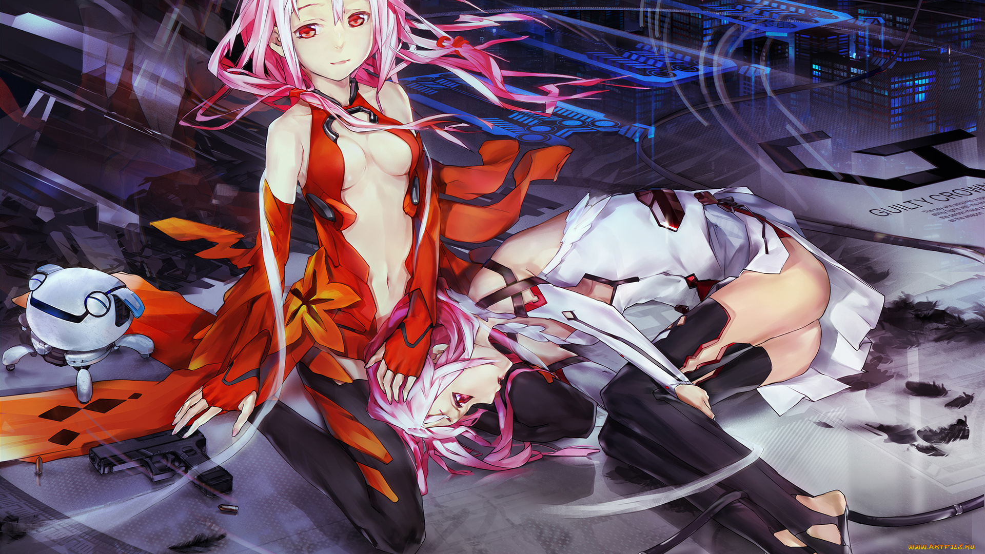 yuzuriha, inori, аниме, guilty, crown, fyu-neru