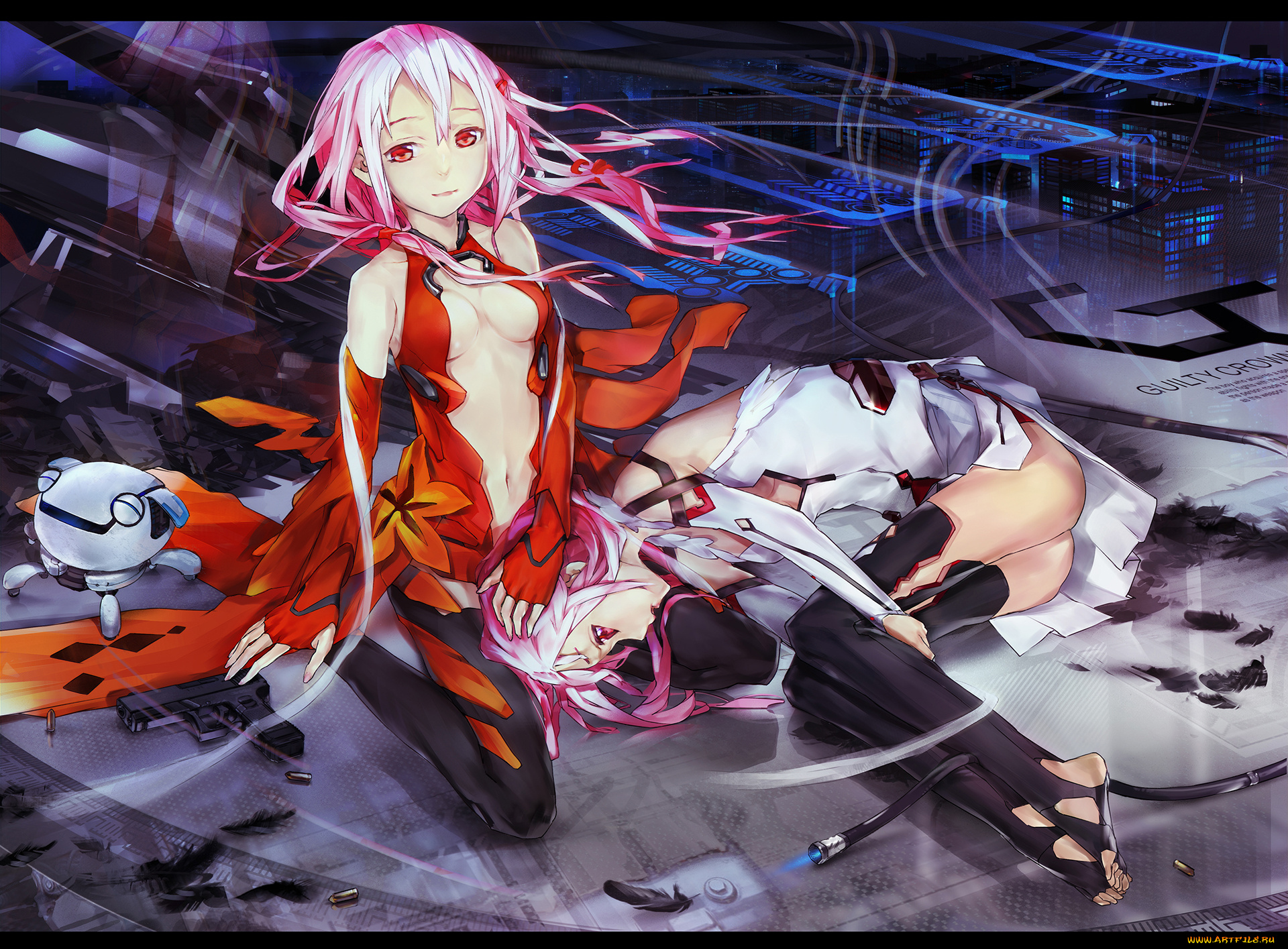 yuzuriha, inori, аниме, guilty, crown, fyu-neru