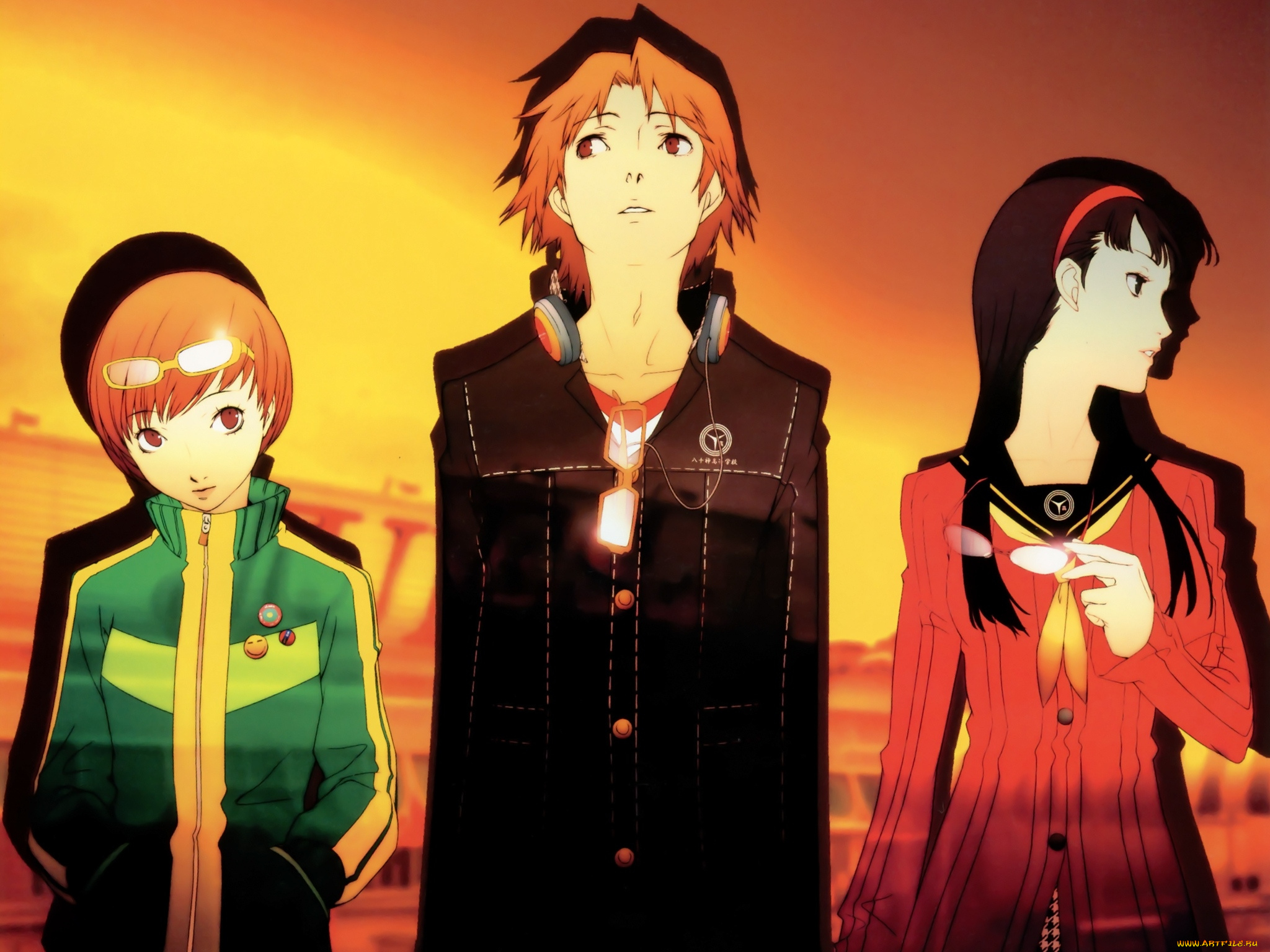 аниме, persona, девушки, мальчики