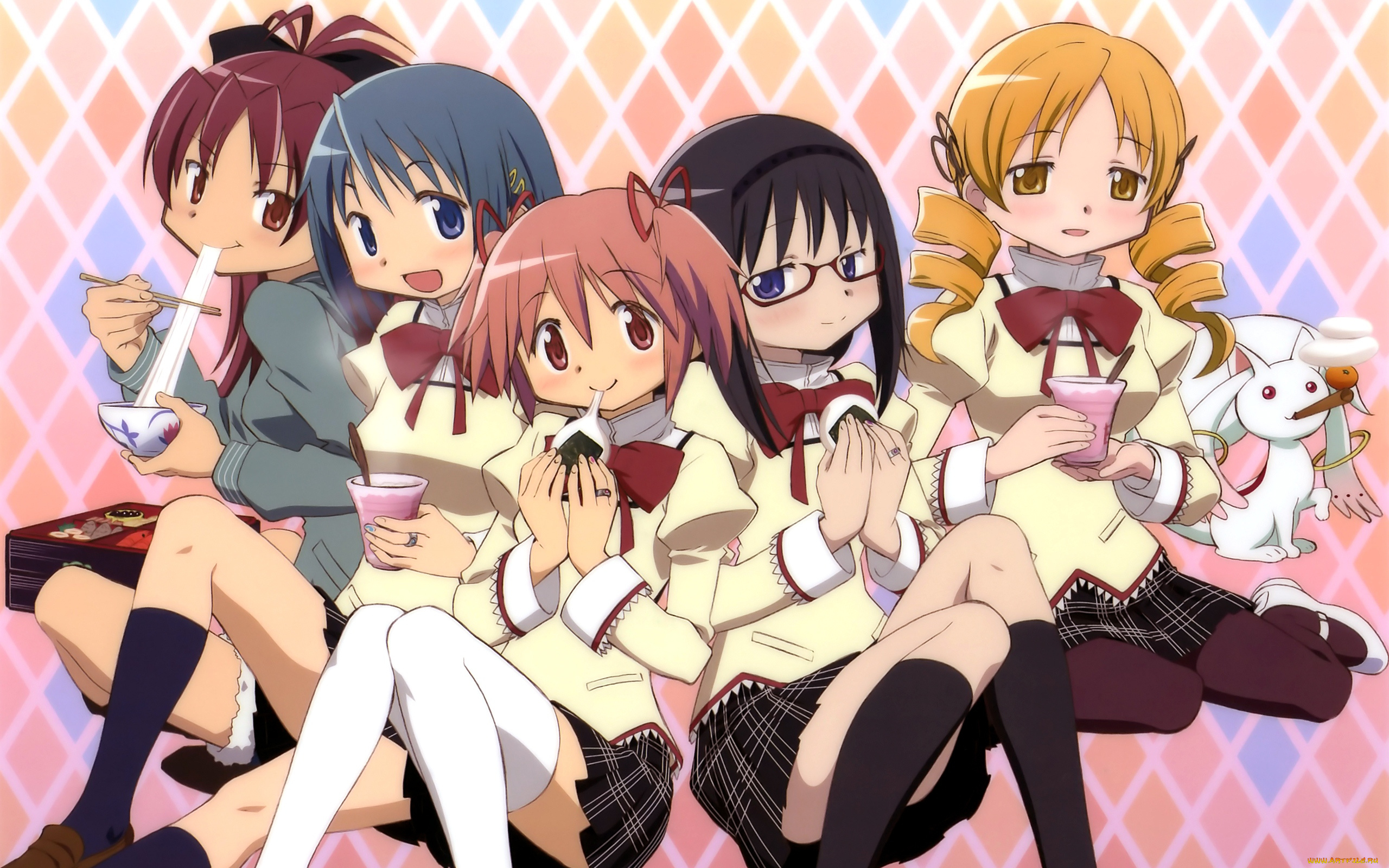 аниме, mahou, shoujo, madoka, magika, девушки