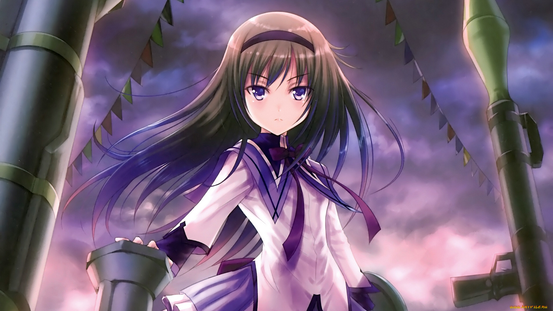 аниме, mahou, shoujo, madoka, magika, девушка, взгляд, magica, akemi, homura