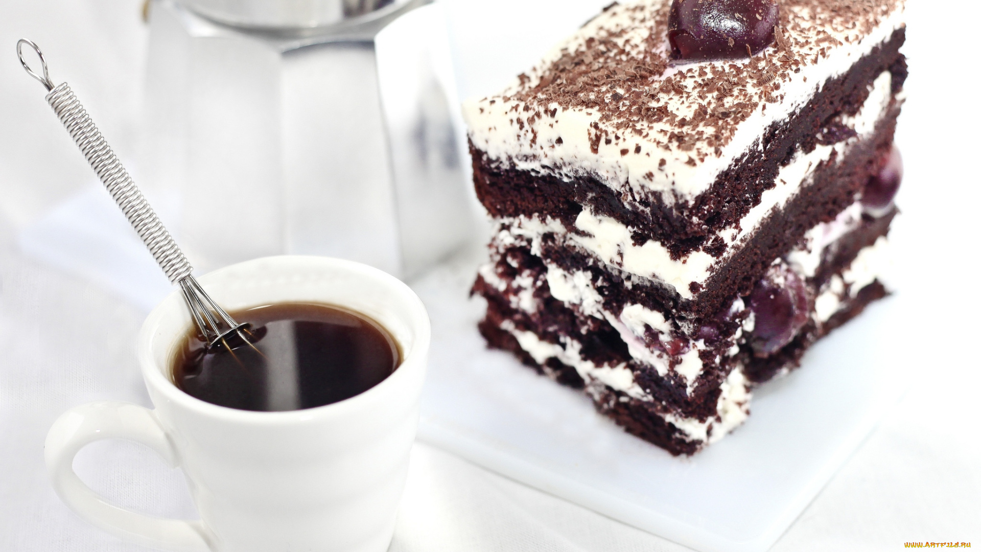 еда, пирожные, кексы, печенье, вишня, торт, чай